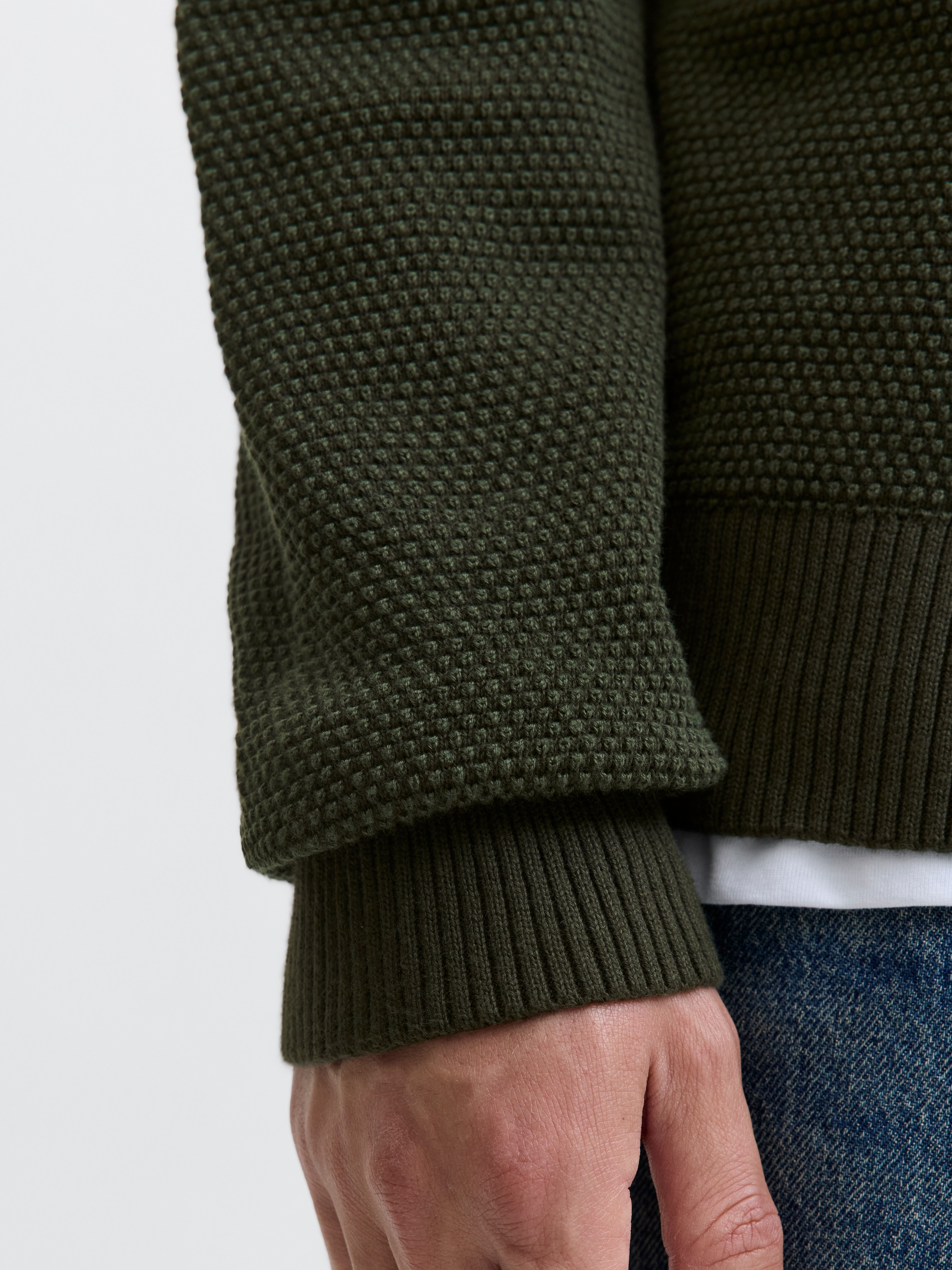 Jack & Jones Rundhalspullover »JJEGLOBE KNIT CREW NECK NOOS«, in Strick Optik