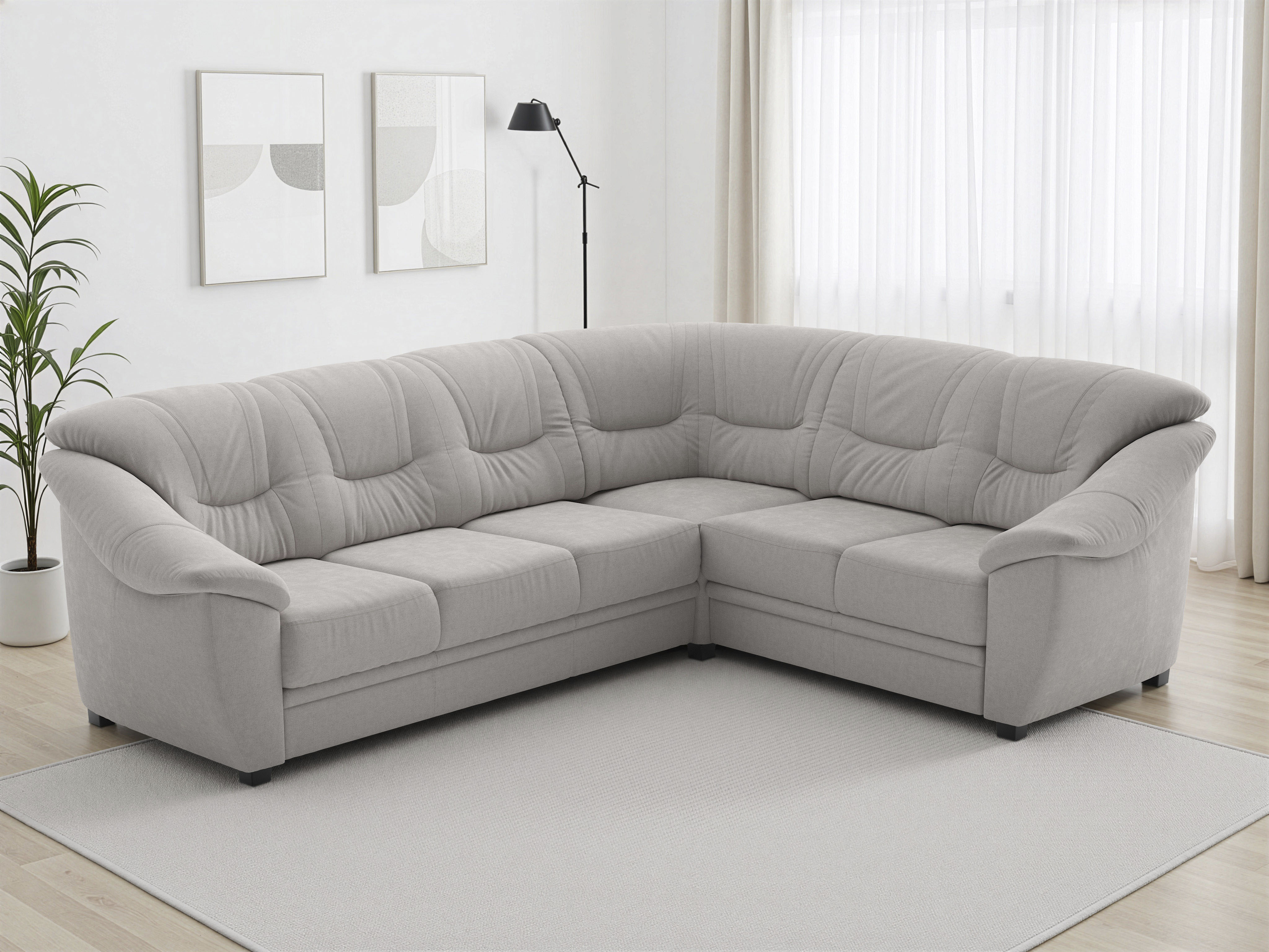sit&more Ecksofa "Savona L-Form, B. 262 cm, Komfortsitz, Eckcouch mit Stoff- & Lederwahl" mit Schlaffunktion, Liegefl. 120x195 cm