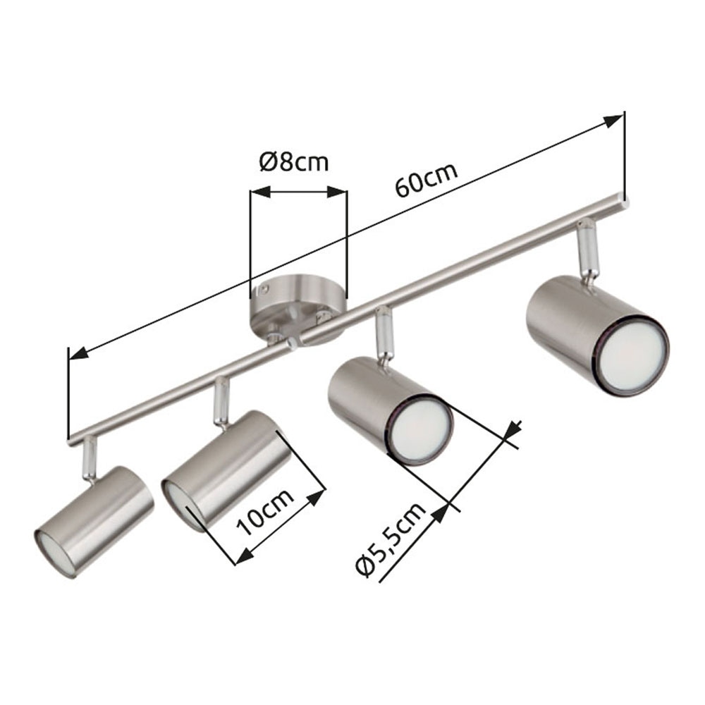 GLOBO LIGHTING Deckenstrahler »ALLVI«, Leuchtmittel GU10 | ohne Leuchtmittel, Deckenspot/Dreh-/Schwenkbar/LxBxH: 600x80x145mm