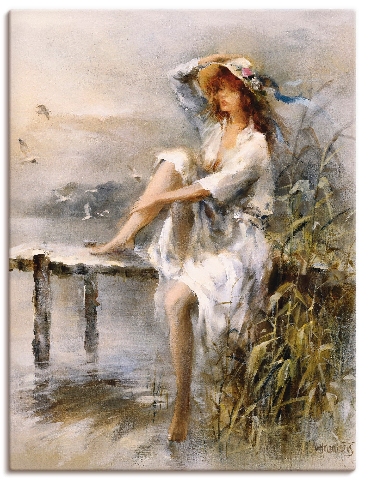 Artland Wandbild "Wasserseite", Frau, (1 St.), als Leinwandbild, Poster, Wa günstig online kaufen