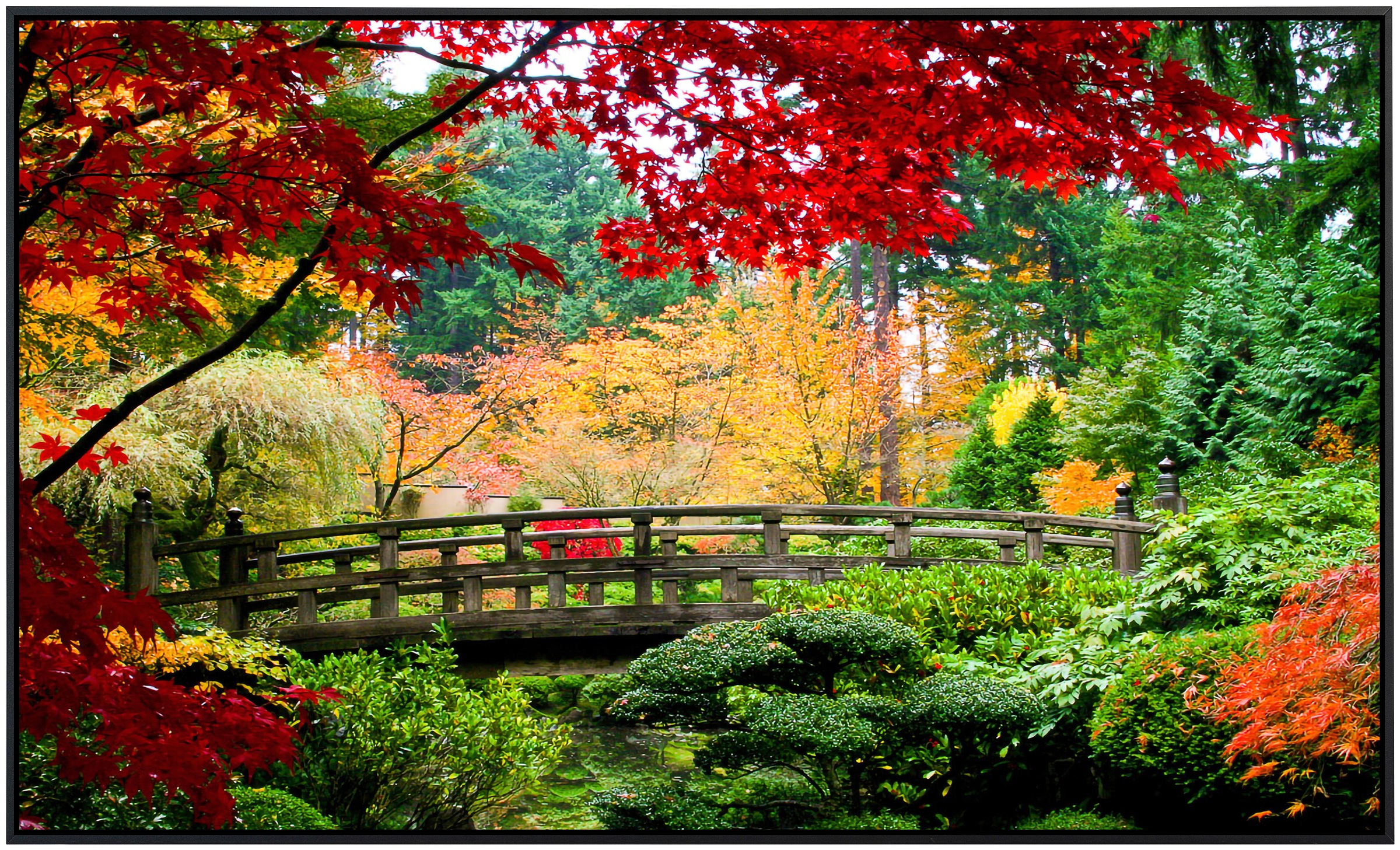 Papermoon Infrarotheizung »Brücke im japanischen Garten«, sehr angenehme Strahlungswärme