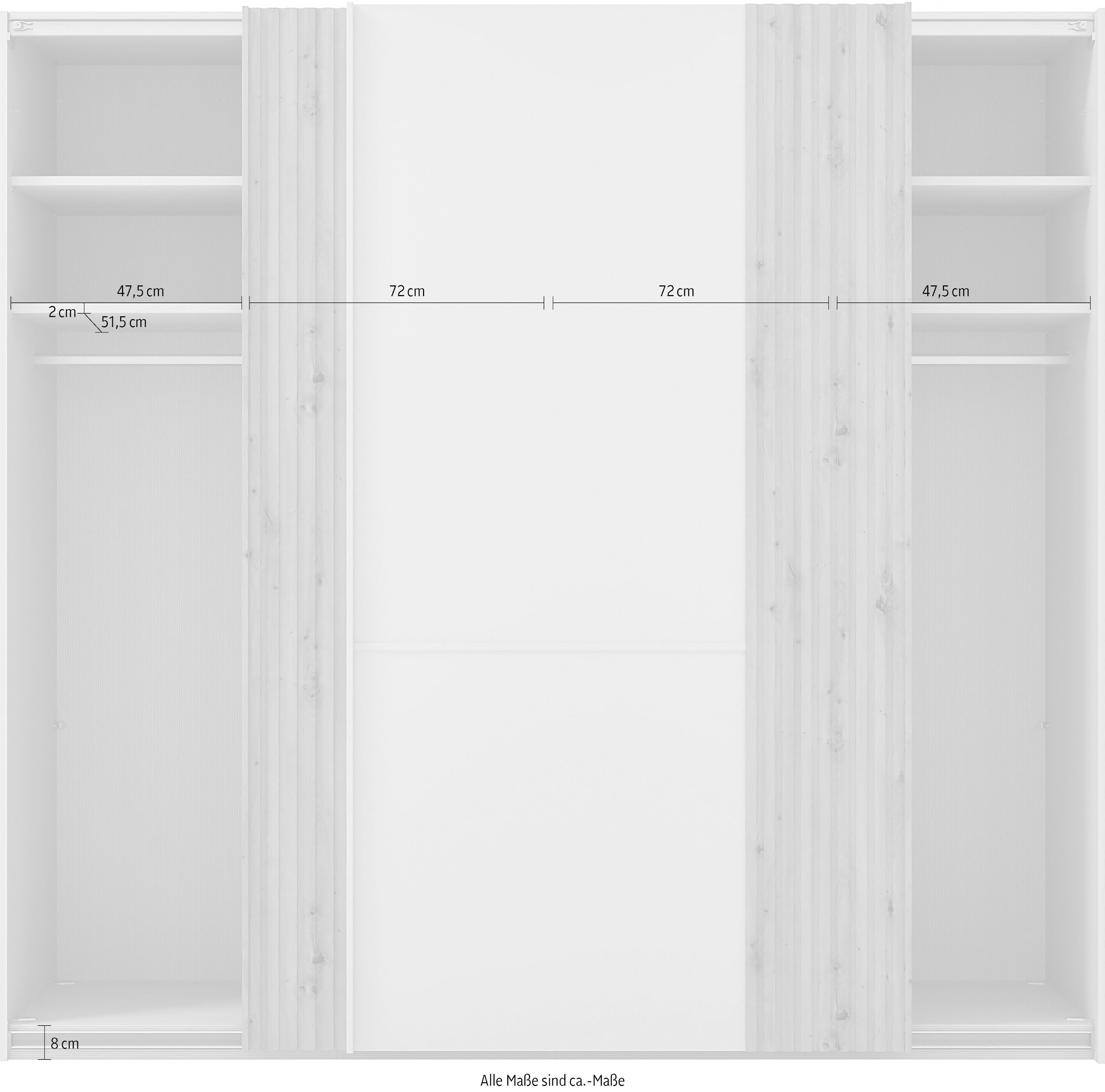 Musterring Schwebetürenschrank »Isabelle«, Türen mit Lamellenoptik, verschiedene Größen und Farben, Höhe 236cm