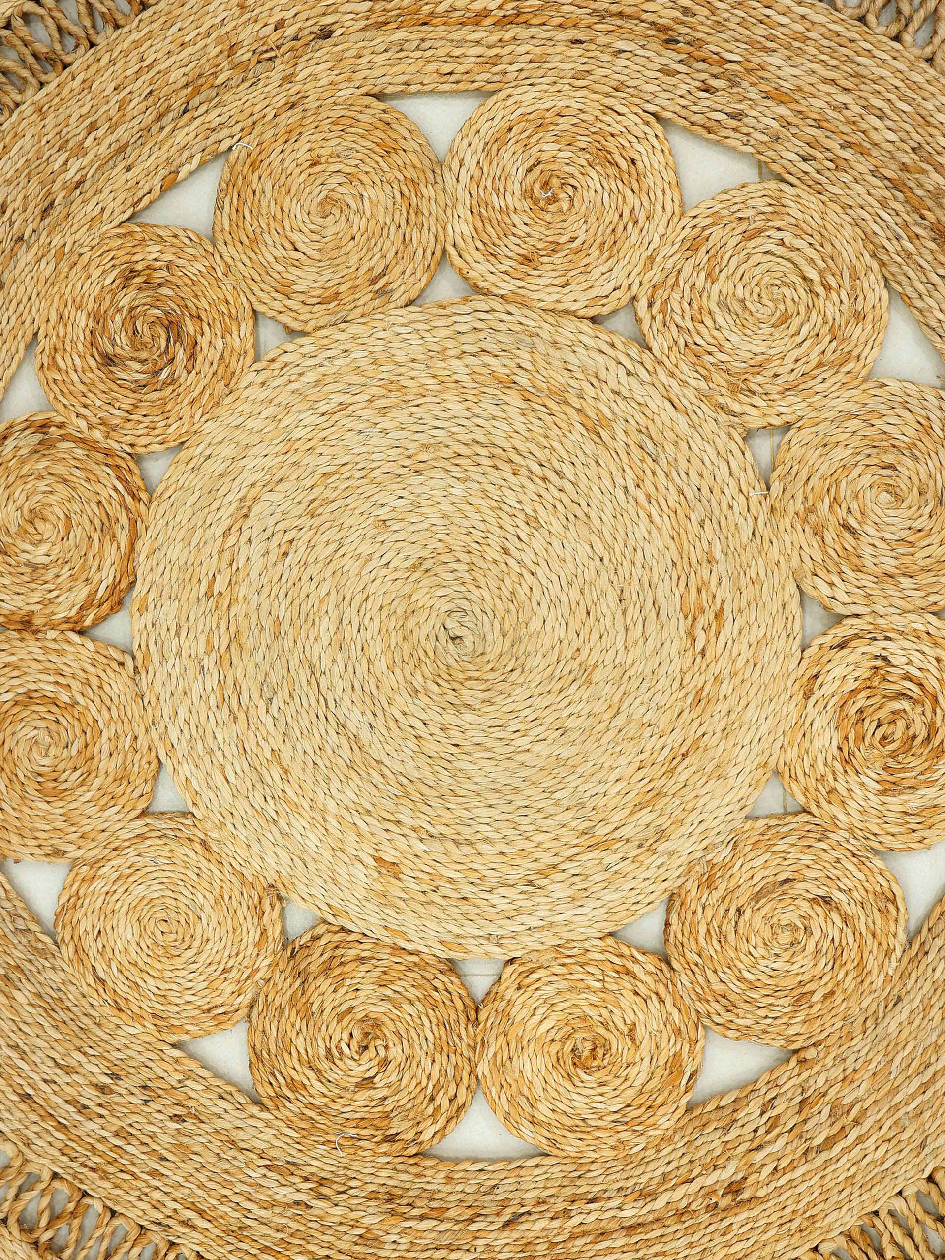 carpetfine Sisalteppich »Juteteppich gewebt, BAUR natürliches auf Rechnung Hand Pflanzenmaterial Style von Finn«, Boho rund, 