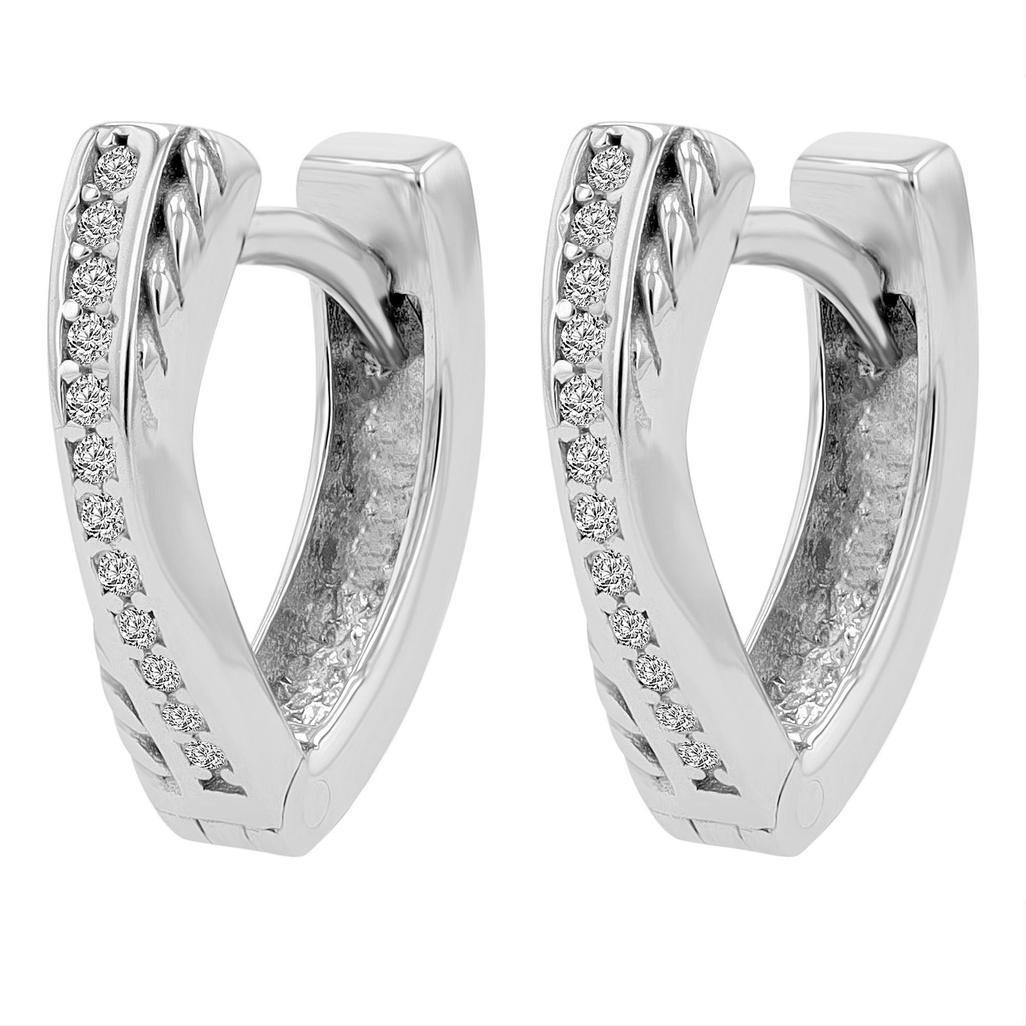 Paar Creolen ADELIA´S "Damen Creolen aus poliertem 925 Sterling Silber und Zirkonia", silber, Ohrringe, Damen, Damen, Silber 925 (Sterlingsilber) 5