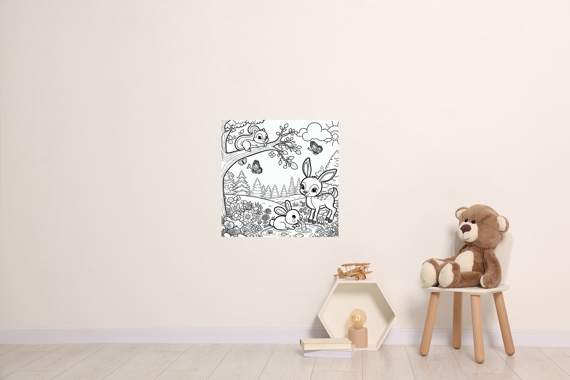 queence Wandsticker "Waldtiere" DIY-Wandsticker zum Bemalen günstig online kaufen