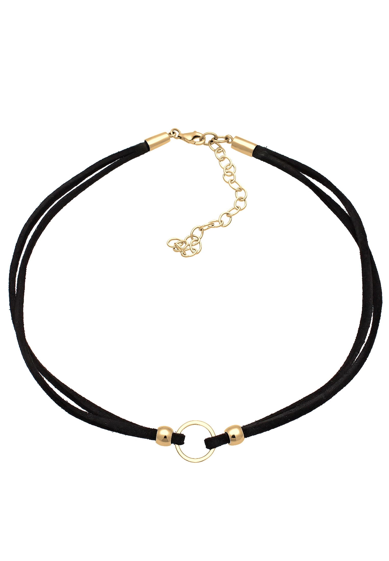 Elli Collier »Halsband schwarz Choker mit Kreis 925 Silber«