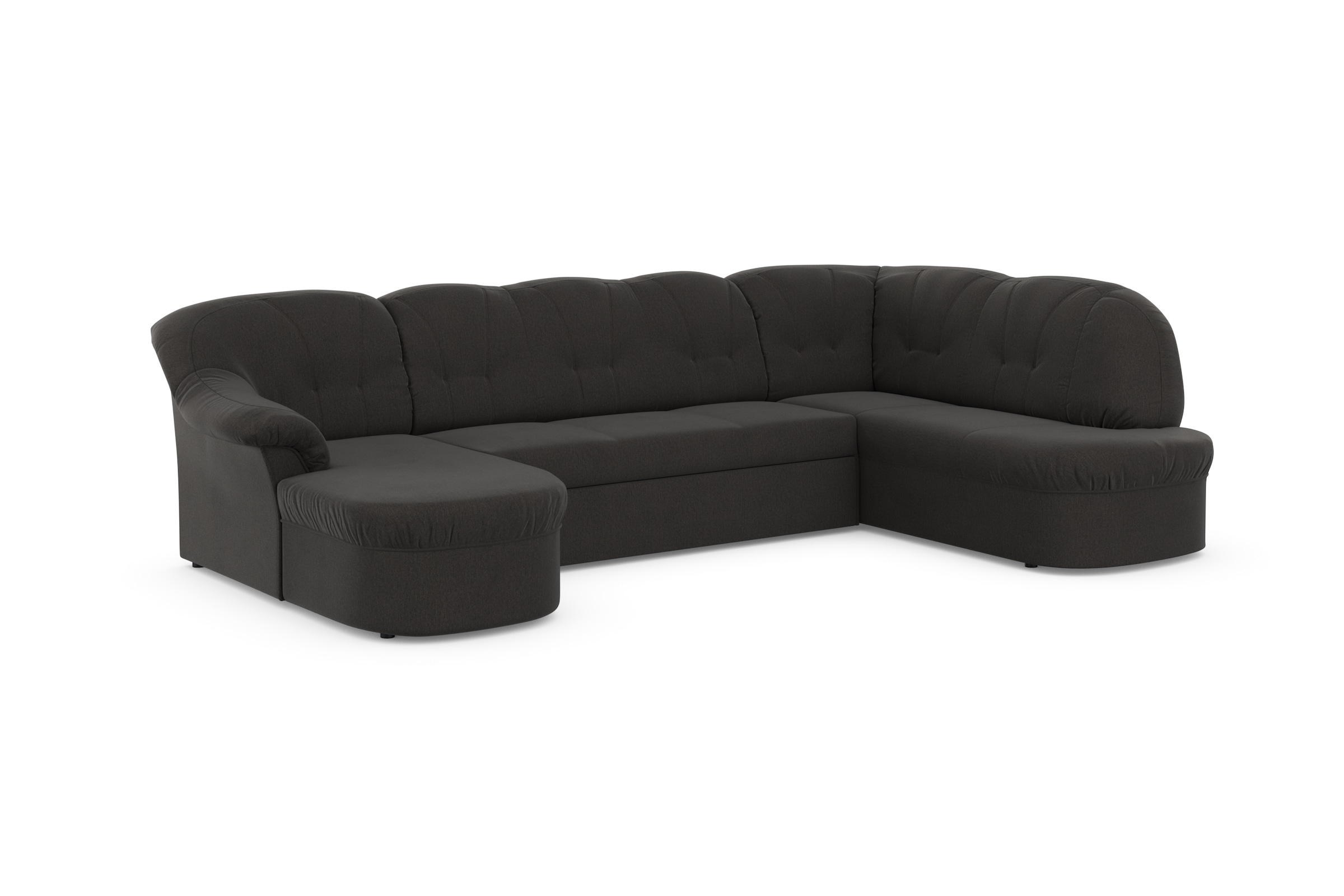 DOMO collection Wohnlandschaft »Pegnitz, zeitlos und modern, mit attraktiver Rückensteppung, U-Form«, wahlweise mit Bettfunktion