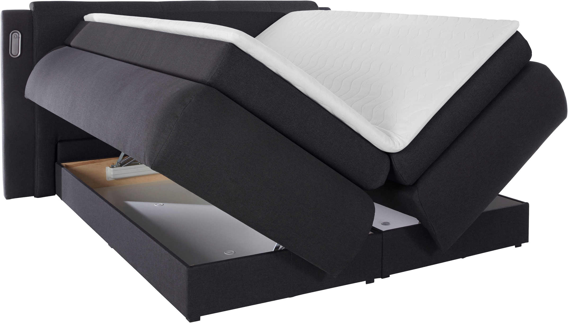 COLLECTION AB Boxspringbett »Borna«, inklusive Bettkasten, LED-Beleuchtung und Topper