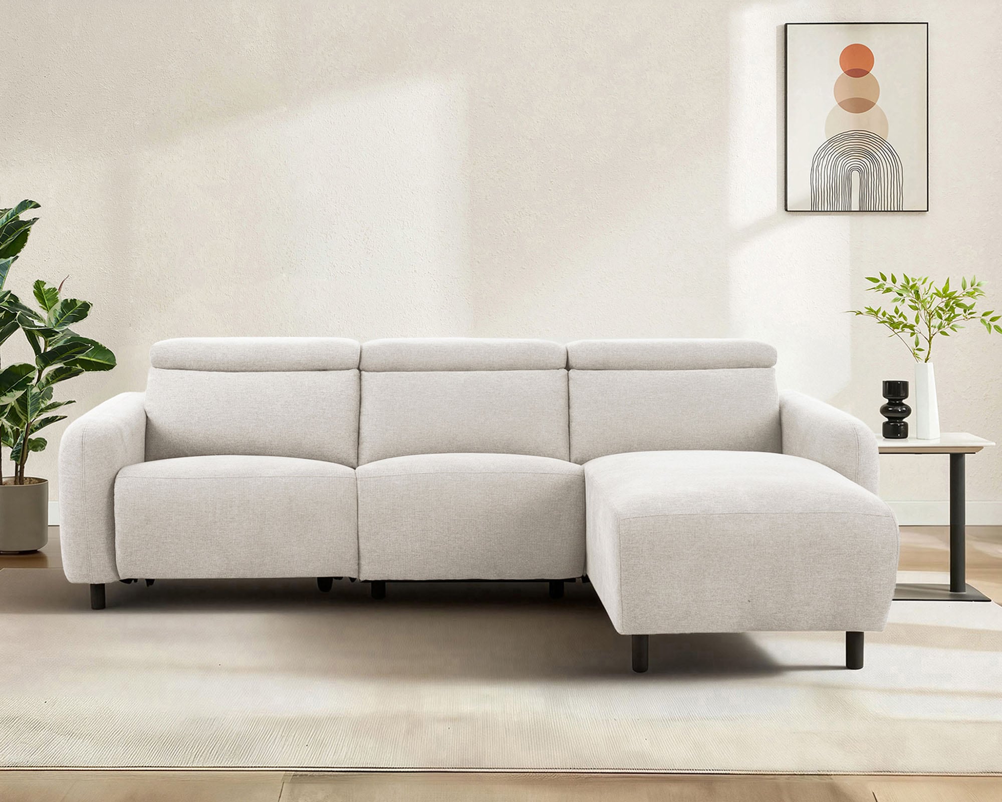 OTTO home Ecksofa »SKAANE Struktur, L-Form, 274 cm, manuelle/elektrische Relaxfunktion,« 274 cm, mit Kopfteilverstellung und man. oder elektr. Relaxfunktion