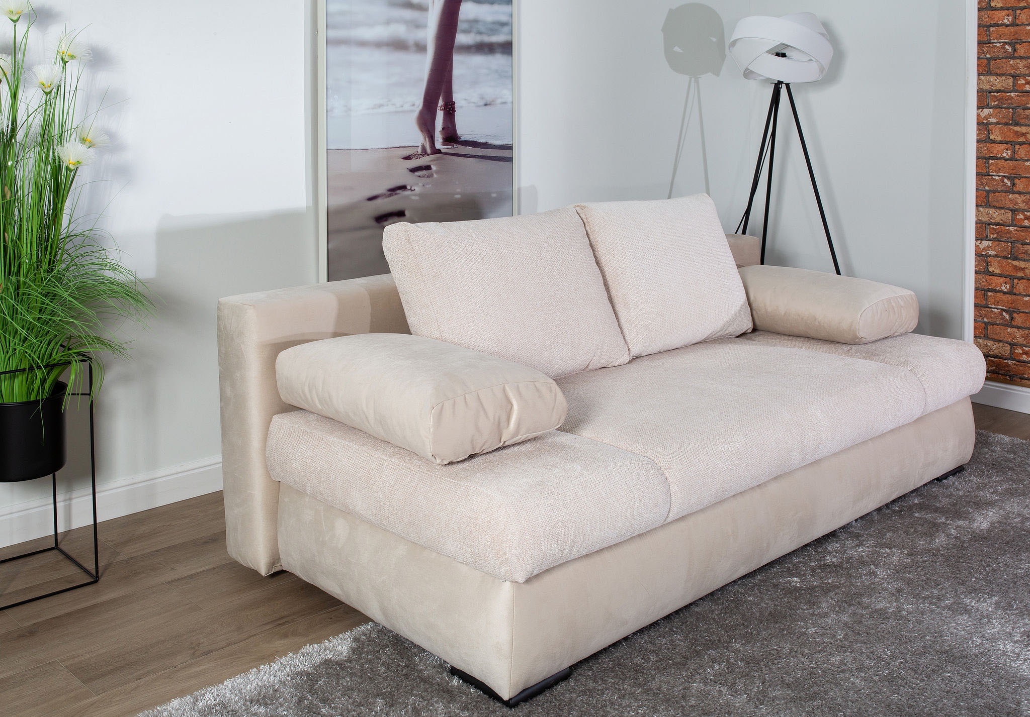 Thumbnail - COLLECTION AB Schlafsofa "Chicago, B: 200 cm, Liegefl. 146x200 cm" mit Bettfunktion, Bettkasten & 2 Armlehnenkissen, Fed...