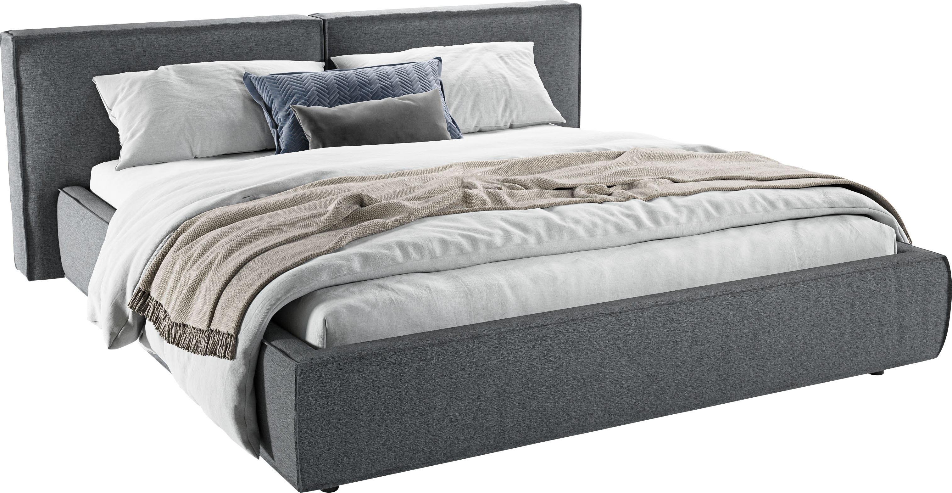 Home affaire Polsterbett "Adrina mit Biesenoptik, Feincord und Luxus-Microfaser" bis 280kg, auch in Überlänge 220 cm, 4 Breiten bis 200cm