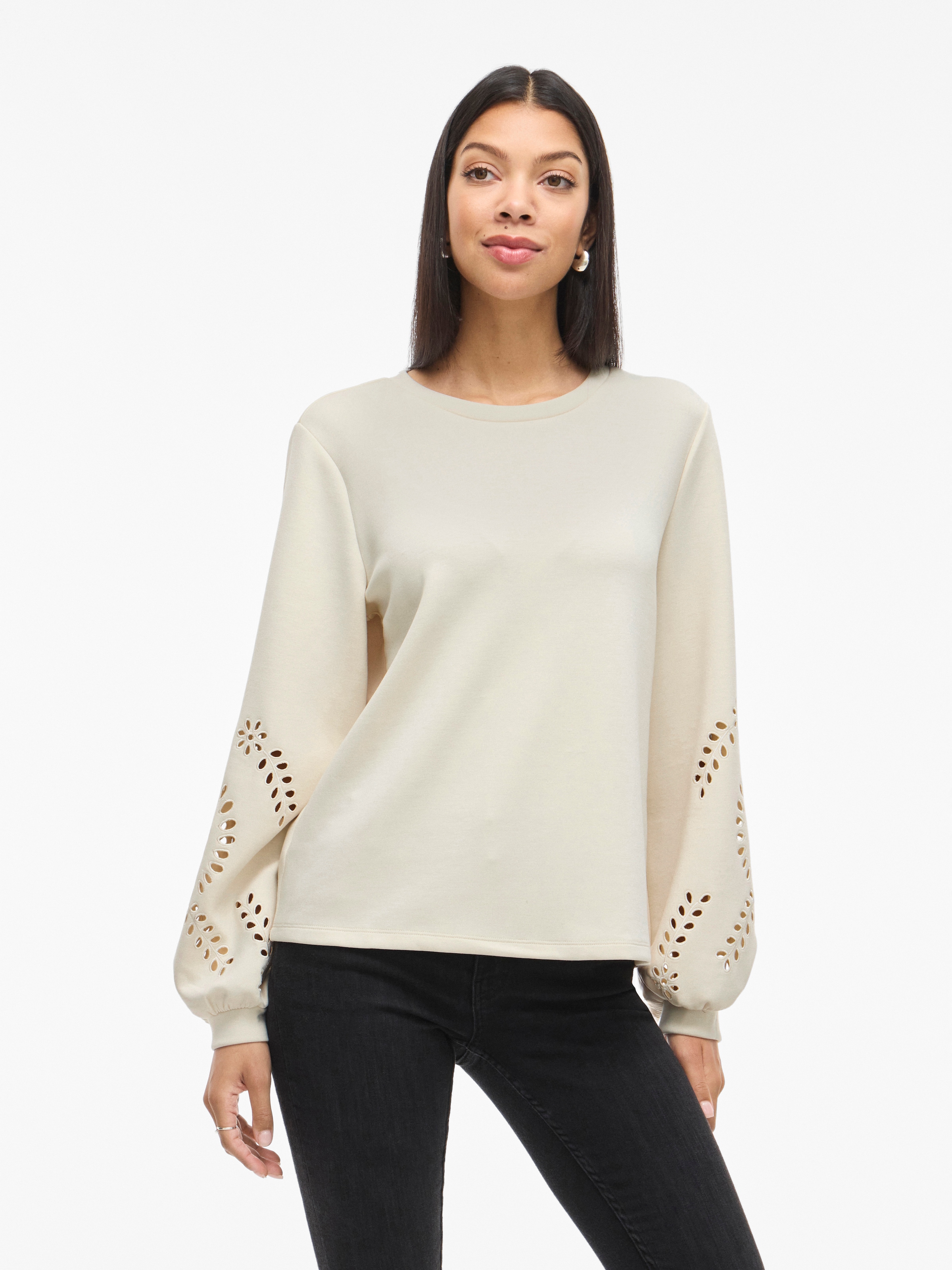 Vila Sweatshirt »VISANDY L/S DETAIL SWEAT TOP - NOOS«, Viskosemischung, regular fit
