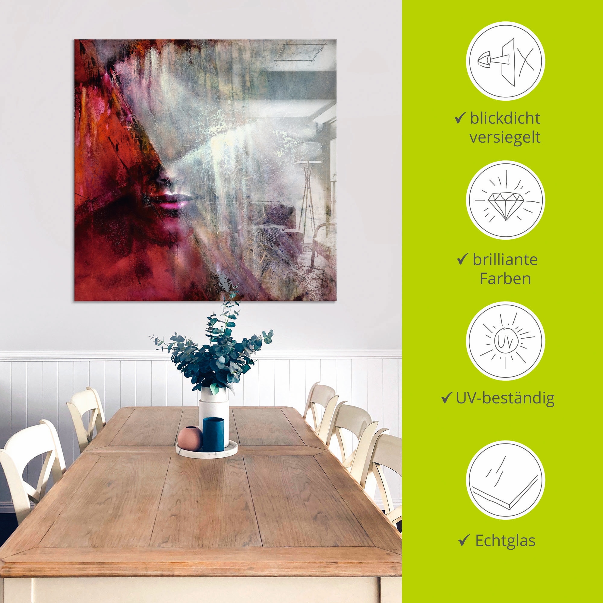 Artland Glasbild »Julia«, Frau, (1 St.), in verschiedenen Größen