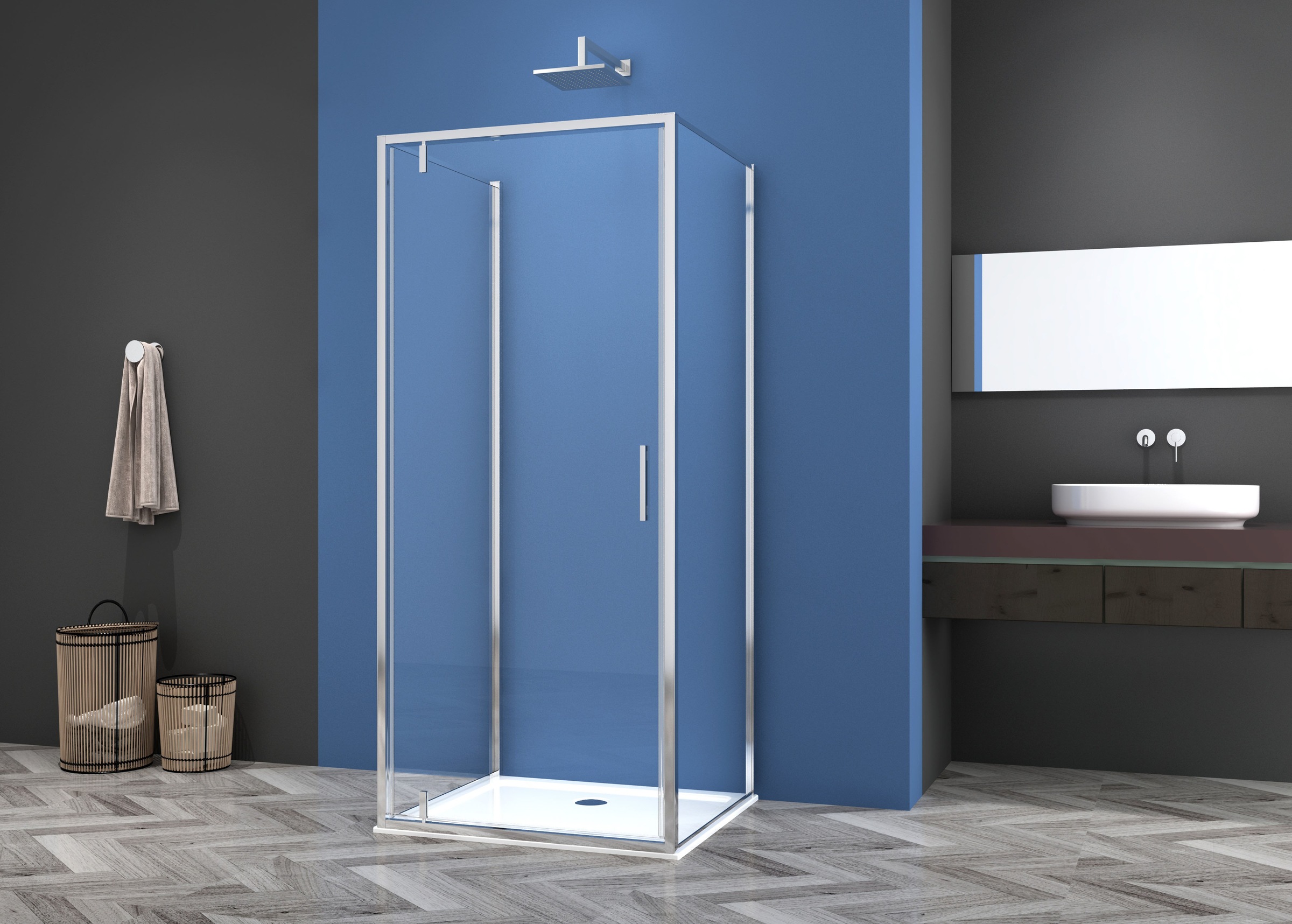 Sanotechnik Dusch-Schwingtür »Sanotechnik SlimLine Schwenktür chrom« Easy Clean Beschichtung