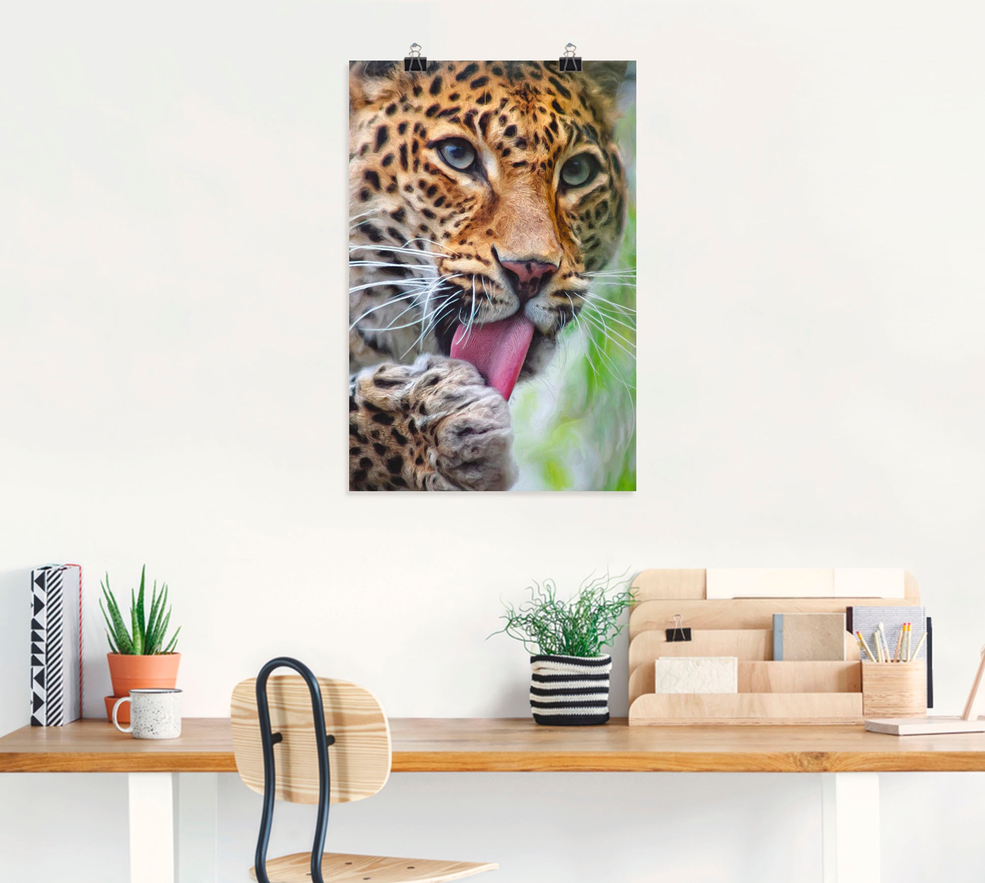 Artland Wandbild "Leopard", Wildtiere, (1 St.), als Leinwandbild, Poster, W günstig online kaufen