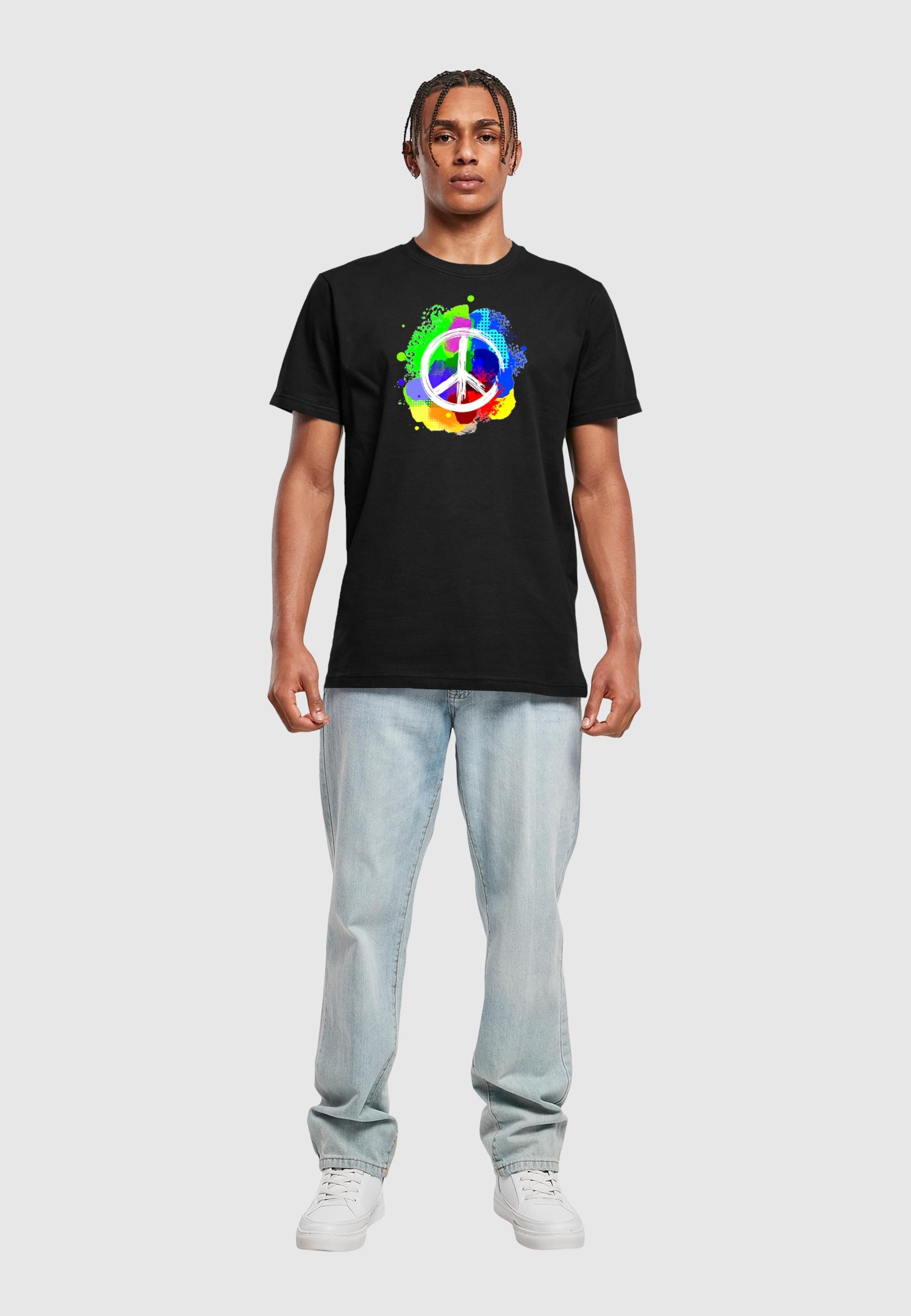 Merchcode T-Shirt »Merchcode Herren Peace - Graffiti T-Shirt Round Neck«, (1 tlg.)