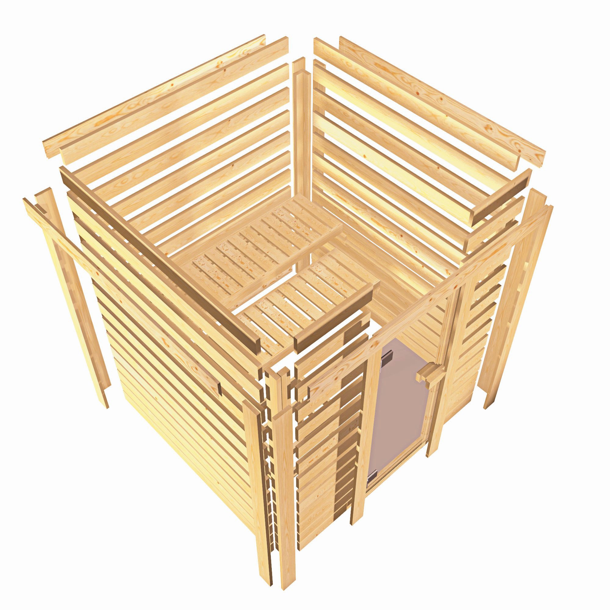 Karibu Sauna »Corvina«, (Set), 9-kW-Ofen mit externer Steuerung