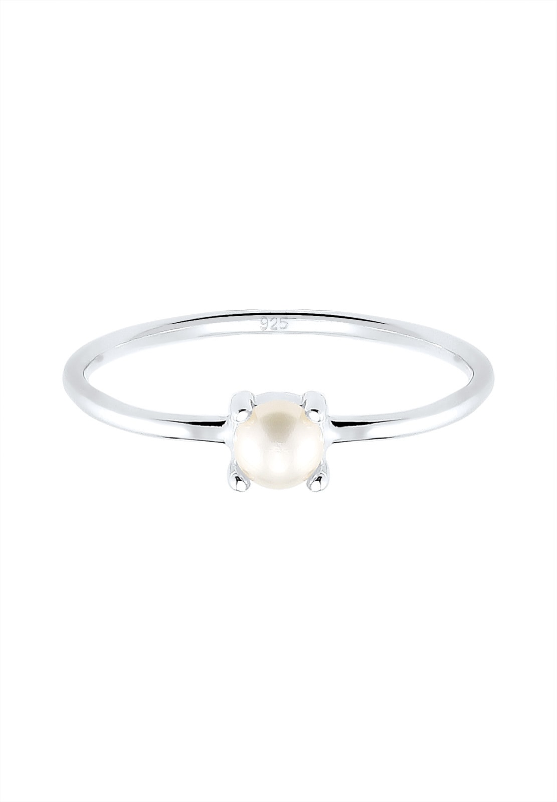 Elli Perlenring »Ring Süßwasserperle Weiß Rund 925 Sterling Silber«