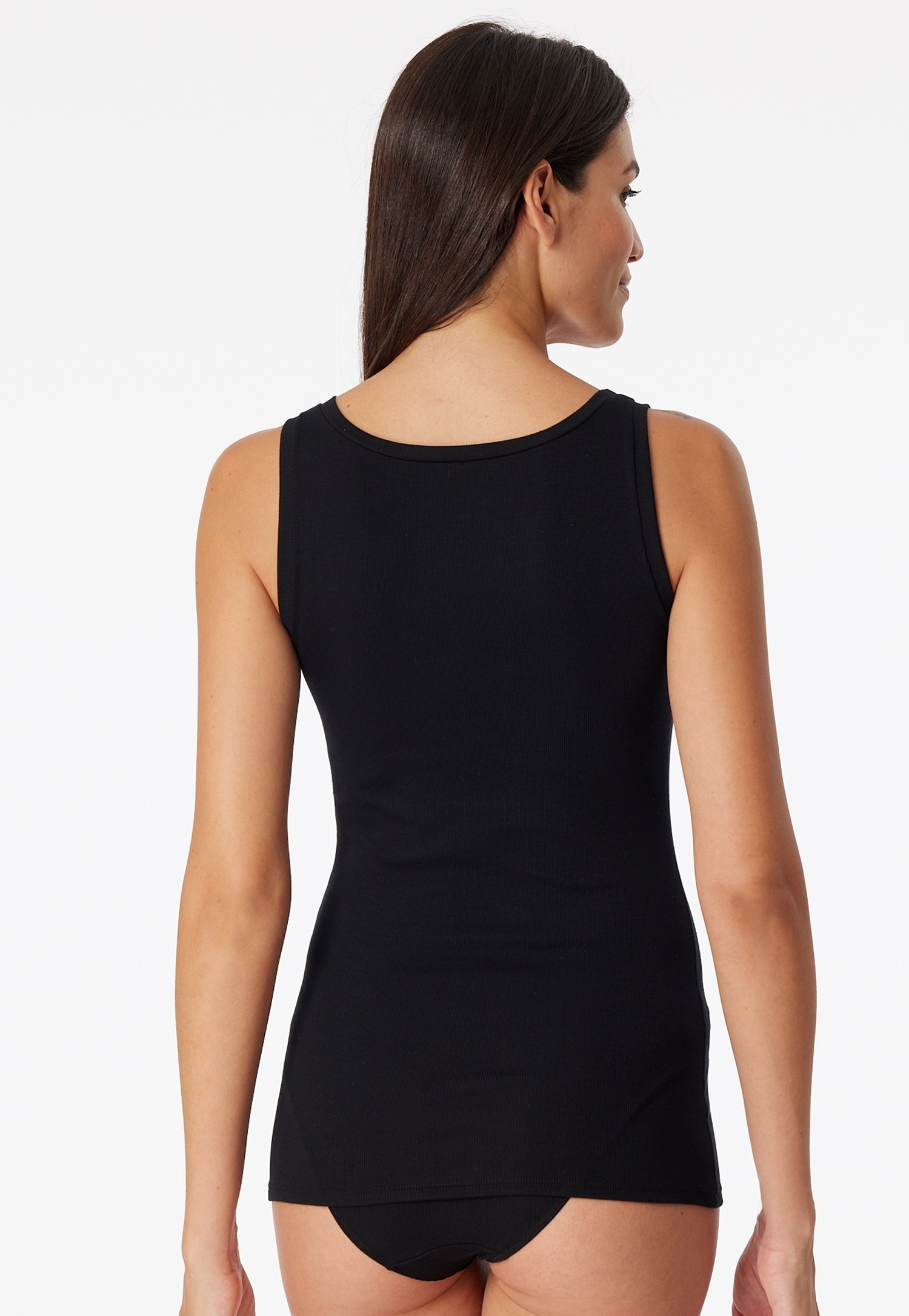 Schiesser Tanktop »Pure Rib«, tiefer Rundhals-Ausschnitt, elastisch, breite Träger