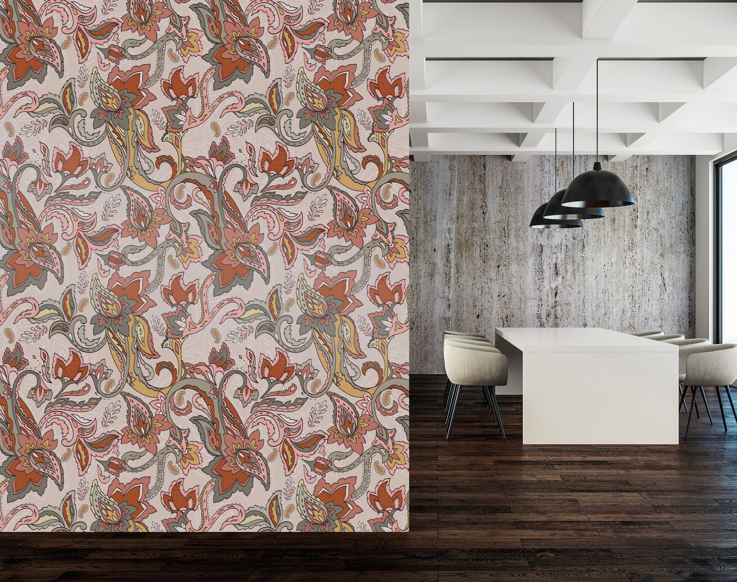queence Vinyltapete »Luise«, bedruckt-Motiv-botanisch-floral-gemustert-natürlich, 90x250cm, selbstklebend, kinderleichte Anbringung, Sticker