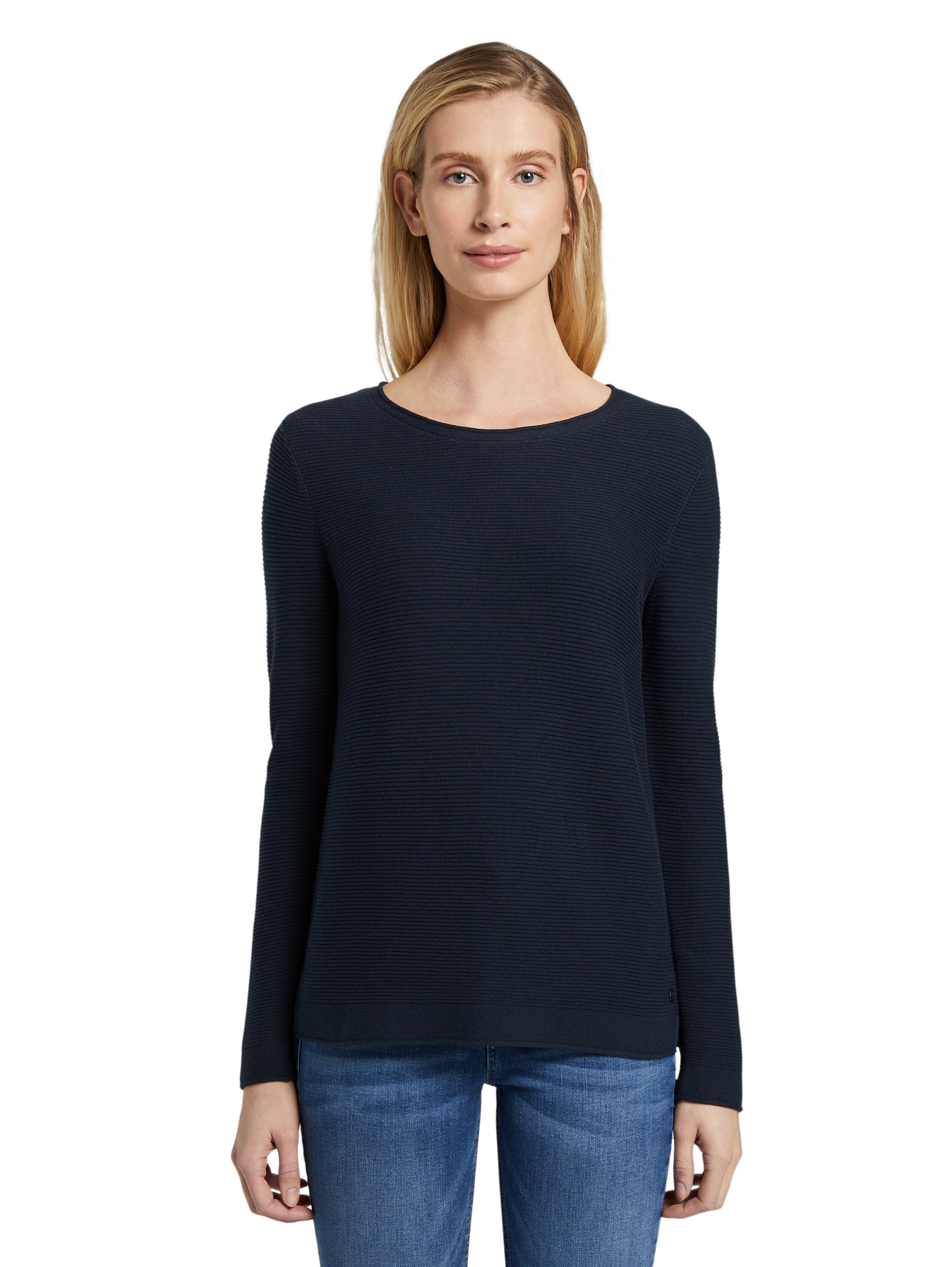 TOM TAILOR Rundhalspullover aus Rippstrick günstig online kaufen