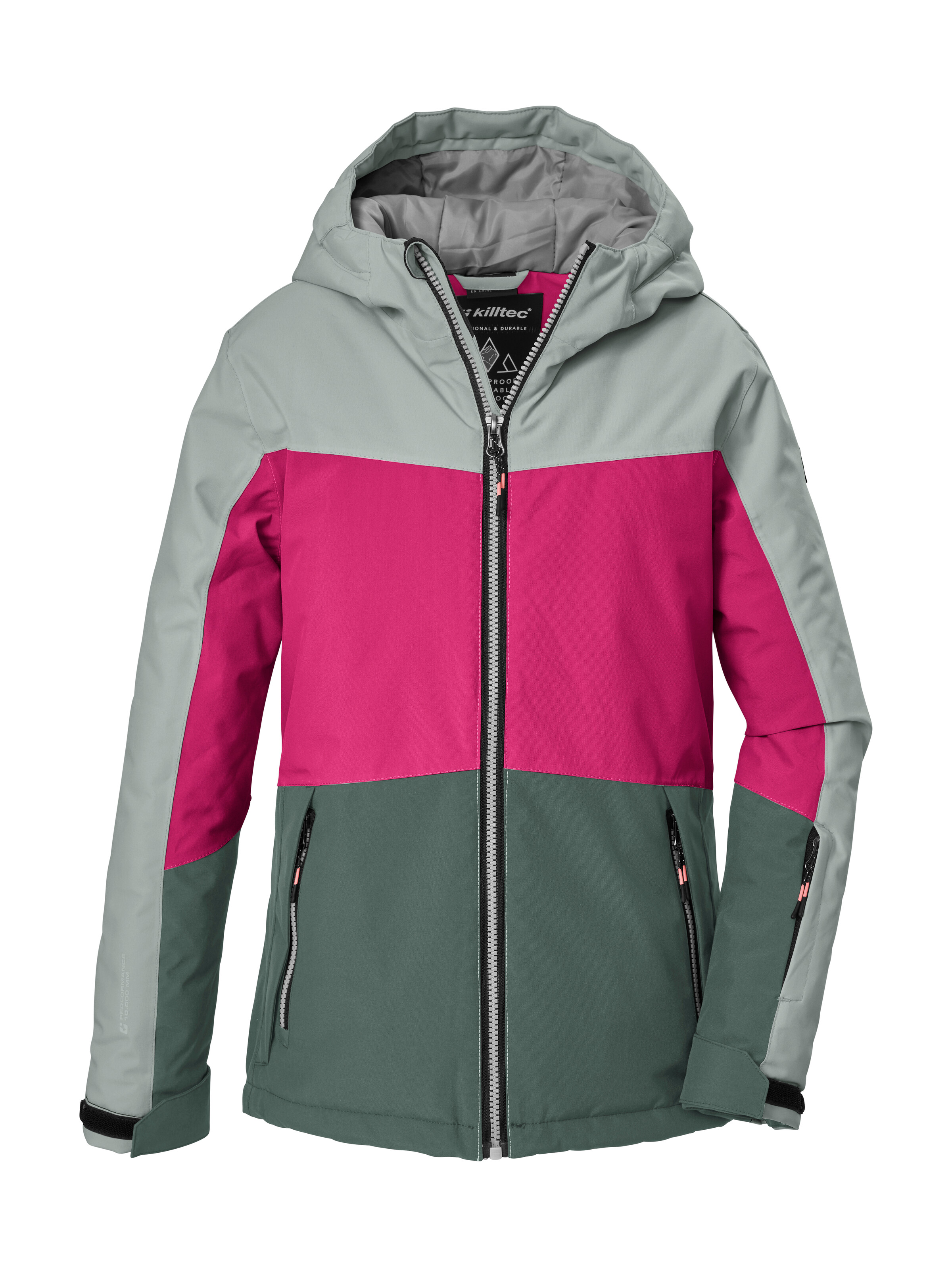 Killtec "KSW 198 GRLS SKI JCKT" Wind- und wasserdichte Skijacke mit Colourblock-Design