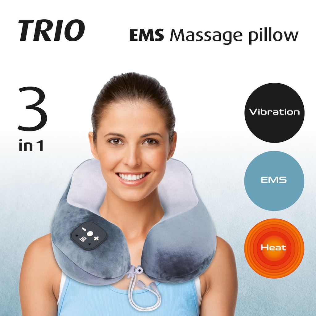 prorelax EMS-Gerät »EMS Massagekissen TRIO mit Wärmefunktion grau«, (3 tlg., 1 Massagekissen, 1 Elektrodenset, 1 USB-Kabel)
