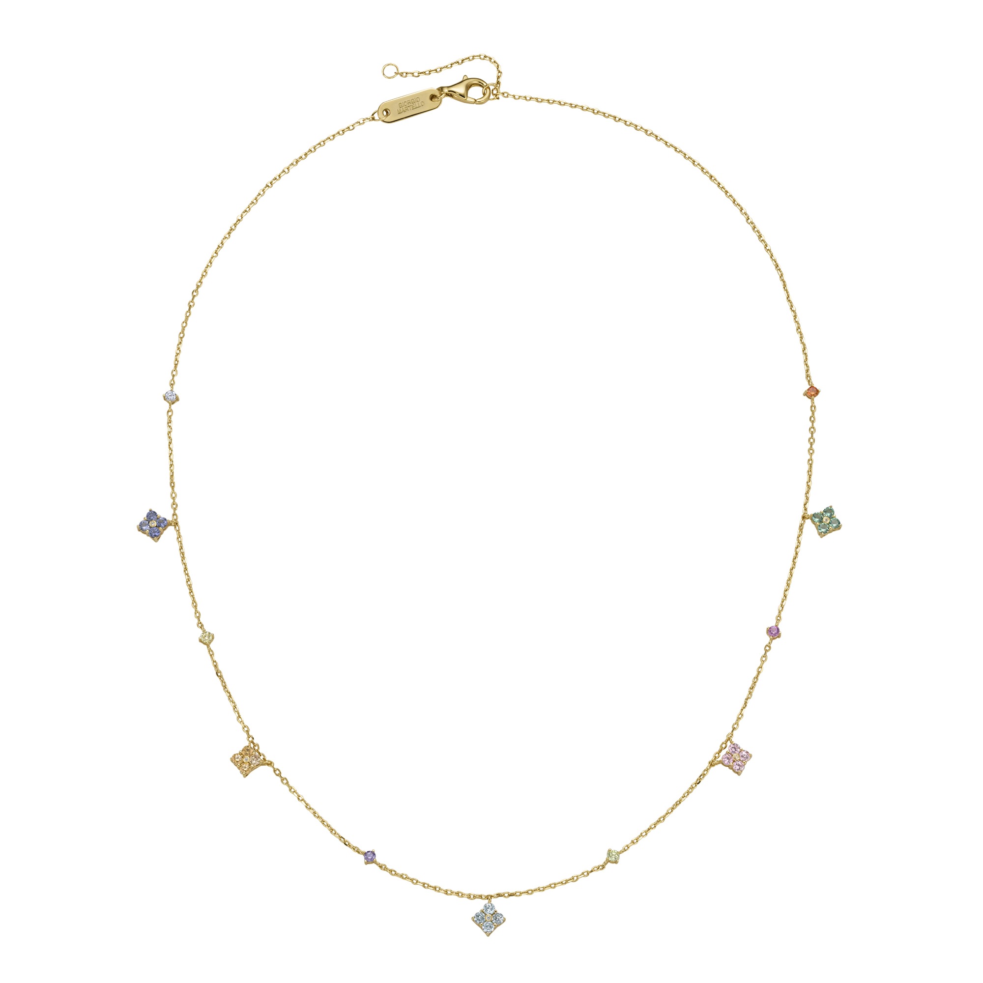 GIORGIO MARTELLO MILANO Collier »mit Behang, farbige Zirkonia, vergoldet, Silber 925«