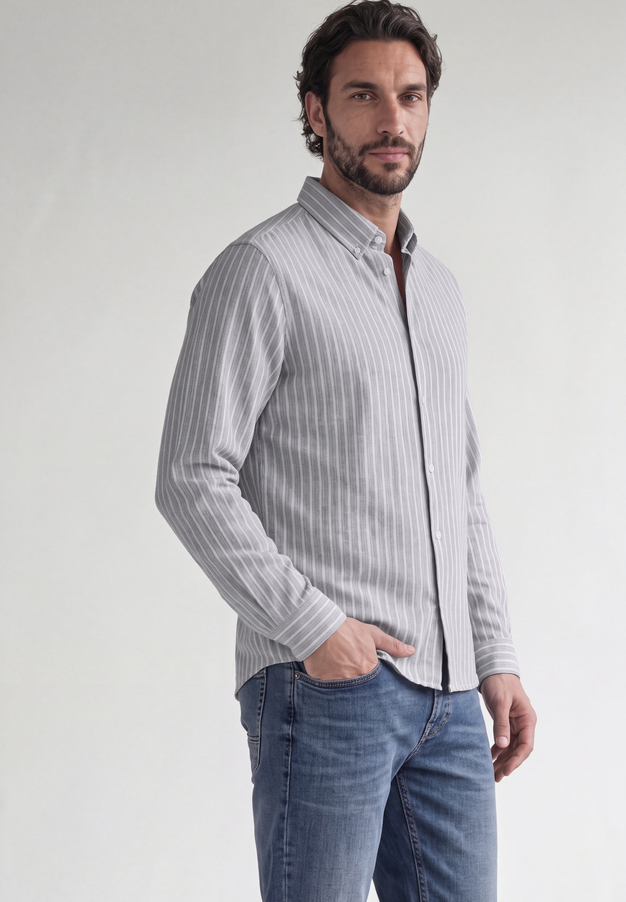 STREET ONE MEN Flanellhemd aus reiner Baumwolle