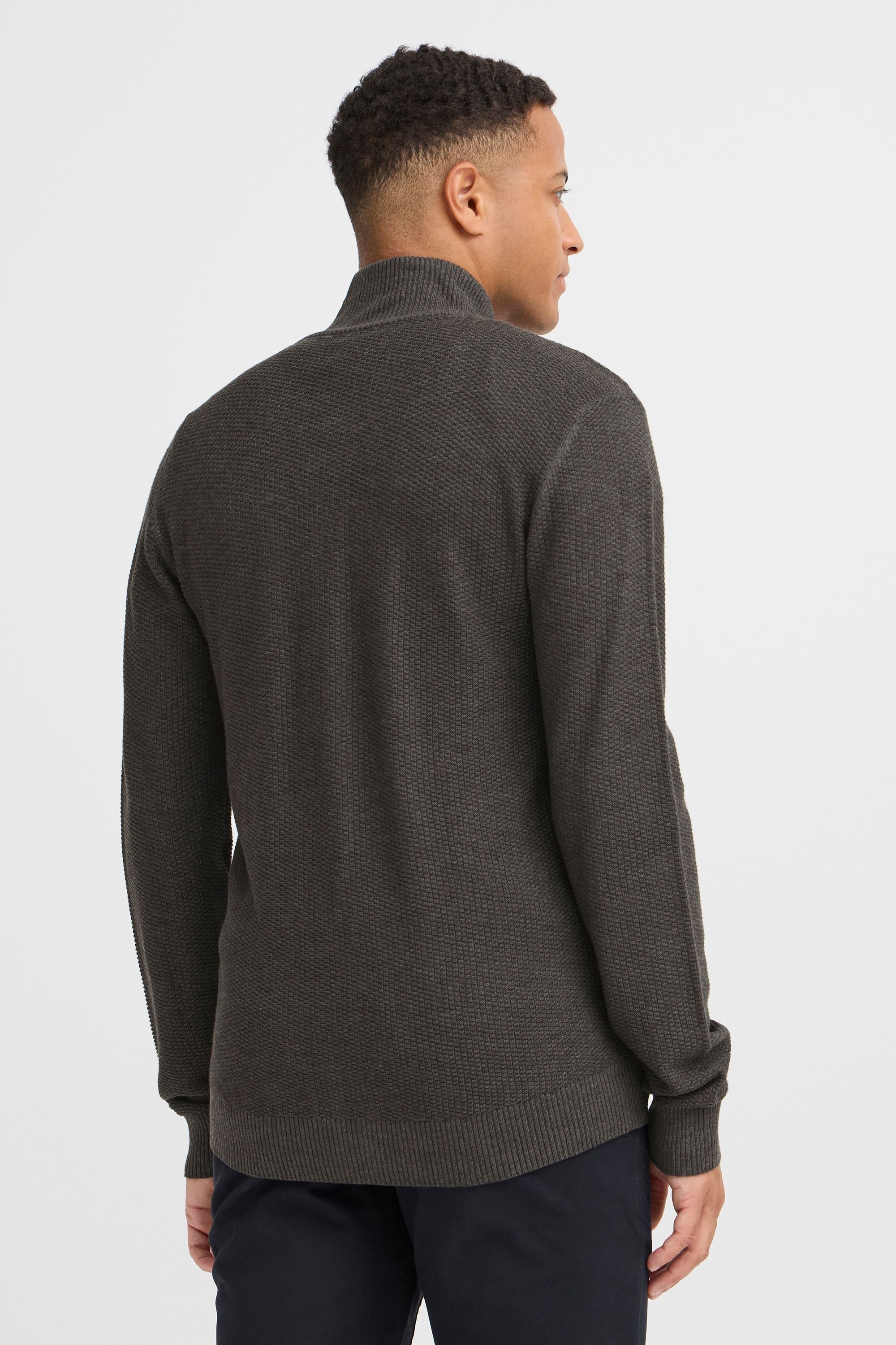 Strickjacke BLEND "Strickjacke BHMGOMAZ", Herren, Gr. M, grau (charcoal mix), Feinstrick, Obermaterial: 100% Baumwolle CO., unifarben, Basic, normal, Strickjacken Strickjacke 3