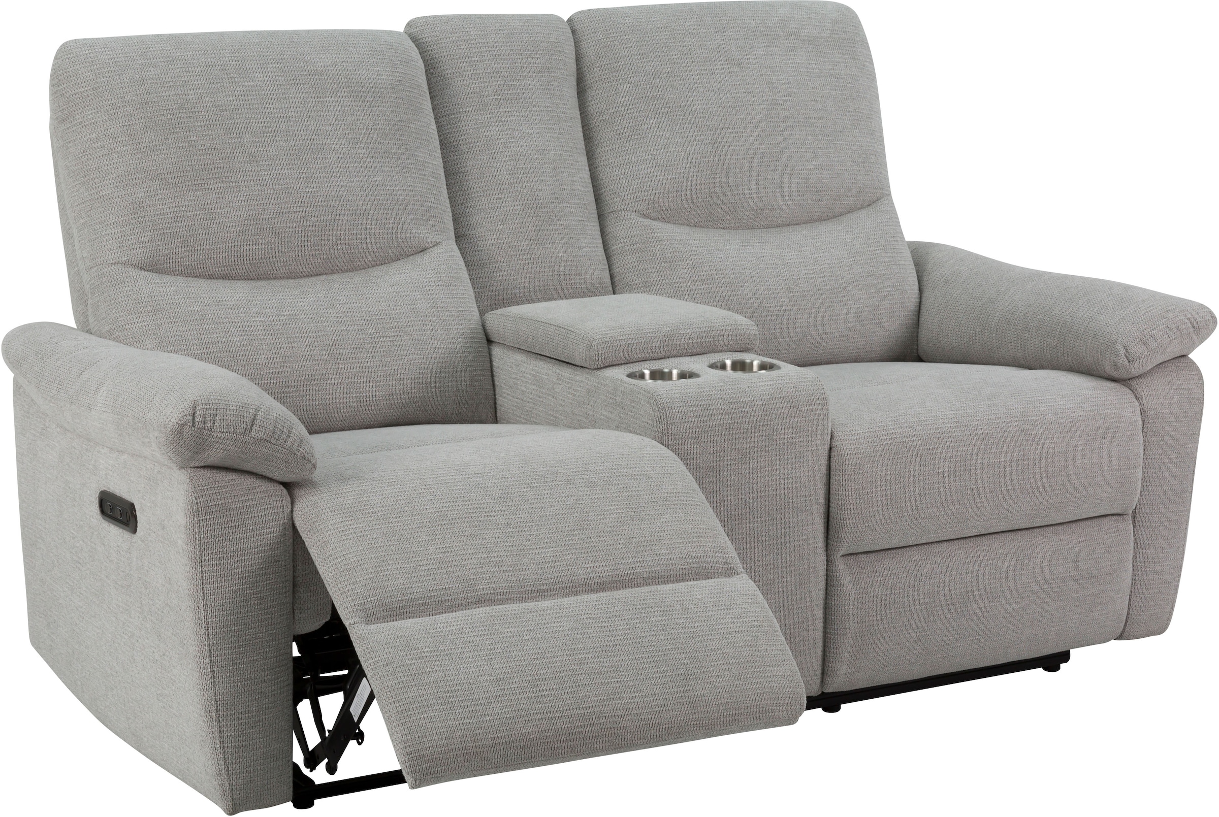 Home affaire 2-Sitzer »ODILON, 2er-Kinosofa, TV-Sessel, Mulitmedia-Sofa, Struktur, USB A/C,«, Relaxfunktion manuell u. elektrisch, Getränkehalter, Staufach