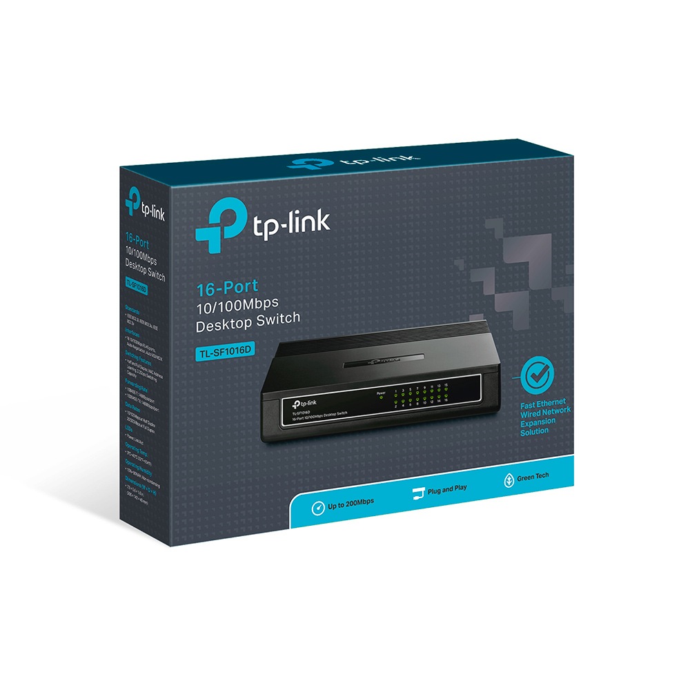 TP-Link Netzwerk-Switch »TL-SF1016D 16-Port 10/100MBit Desktop Switch«