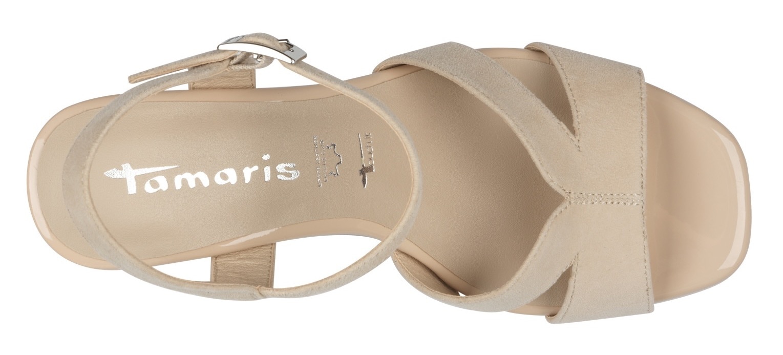 Tamaris High-Heel-Sandalette, Sommerschuh, Abendschuh, Blockabsatz, mit ANTIshokk-Absatz