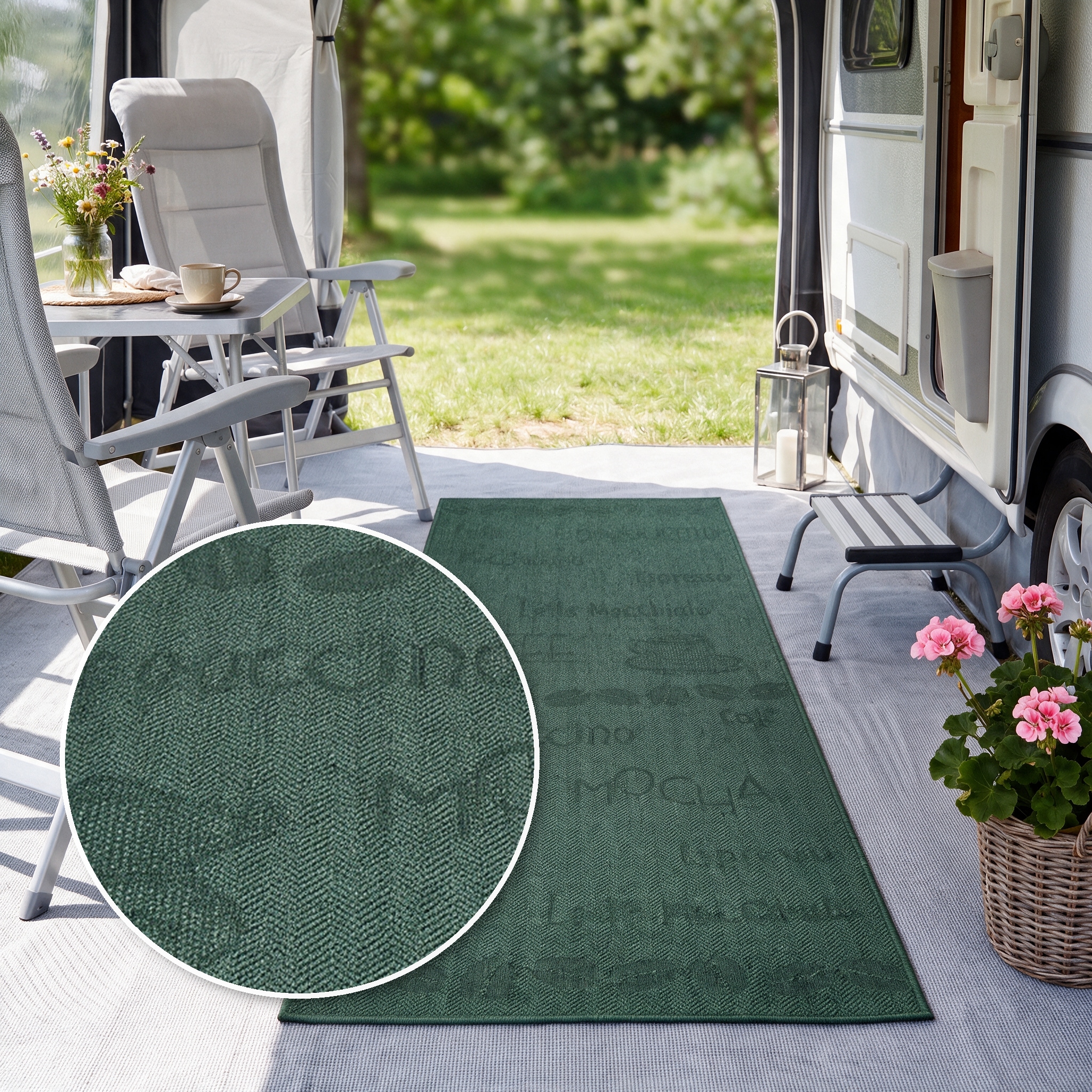 OTTO home Läufer "Coffee, Kaffee-Motive, In- und Outdoor geeignet" rechteckig 5 mm Höhe Wetterfest, UV-beständig, Küchenläufer, Camping, Balkon