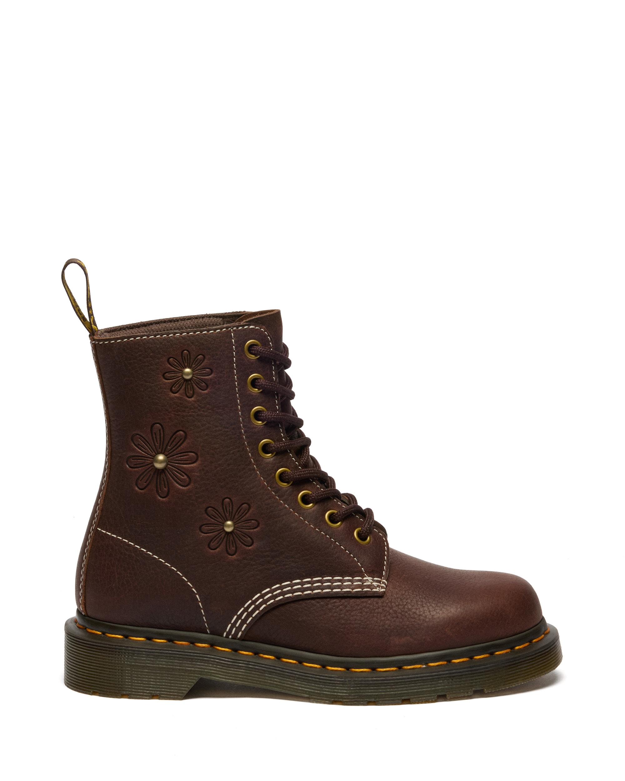 DR. MARTENS Schnürboots »1460 Pascal Flower«  , Blockabsatz, Stiefelette, 8-Eye Boots mit Flower Prägung