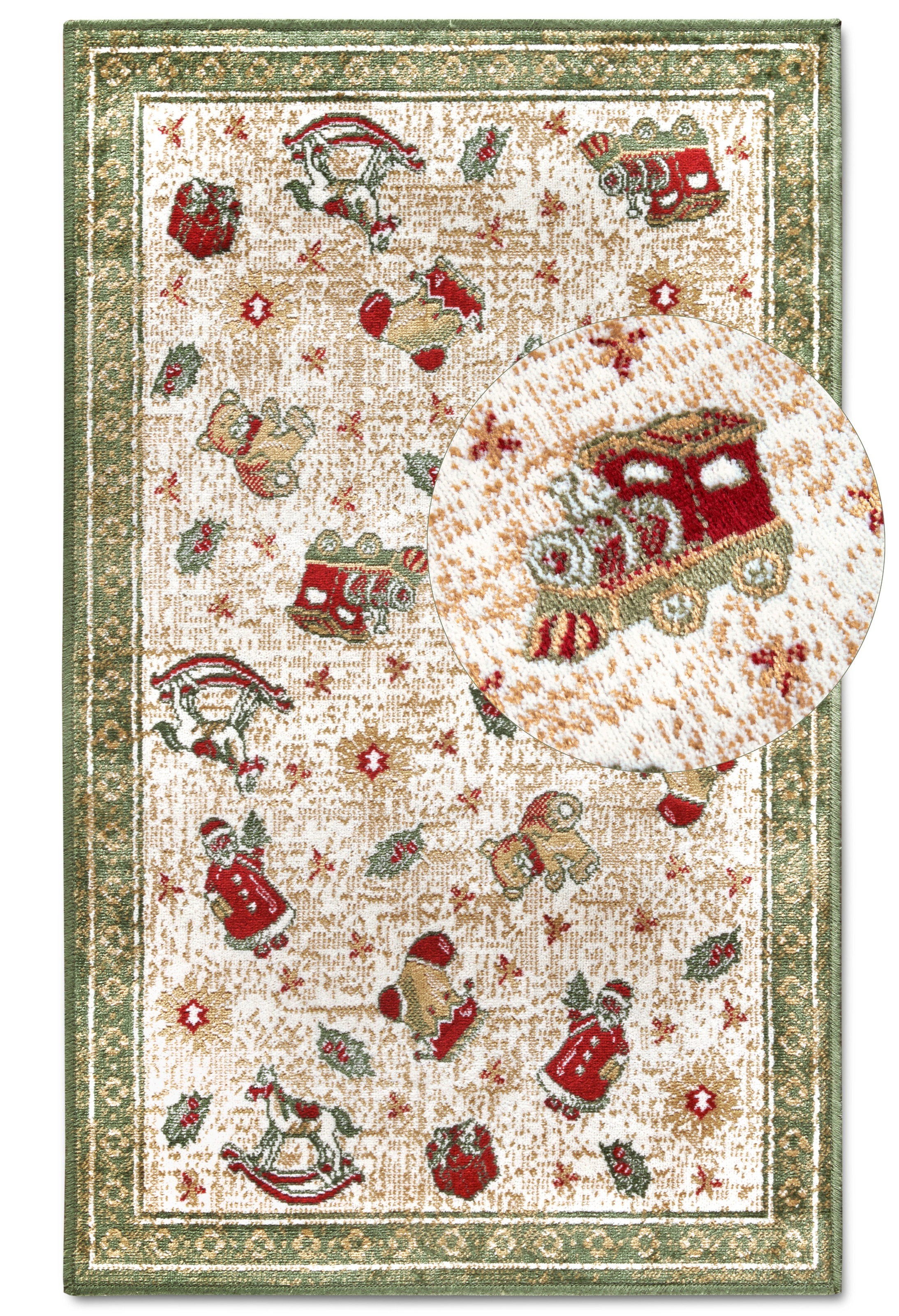 Villeroy & Boch Teppich »Nostalgic Shine Toy's Delight, eckig, rund und Läufer«, rechteckig, 6 mm Höhe, Weihnachten, Wohnzimmer, Flur, Geschenk, Toys Delight, Dekoration
