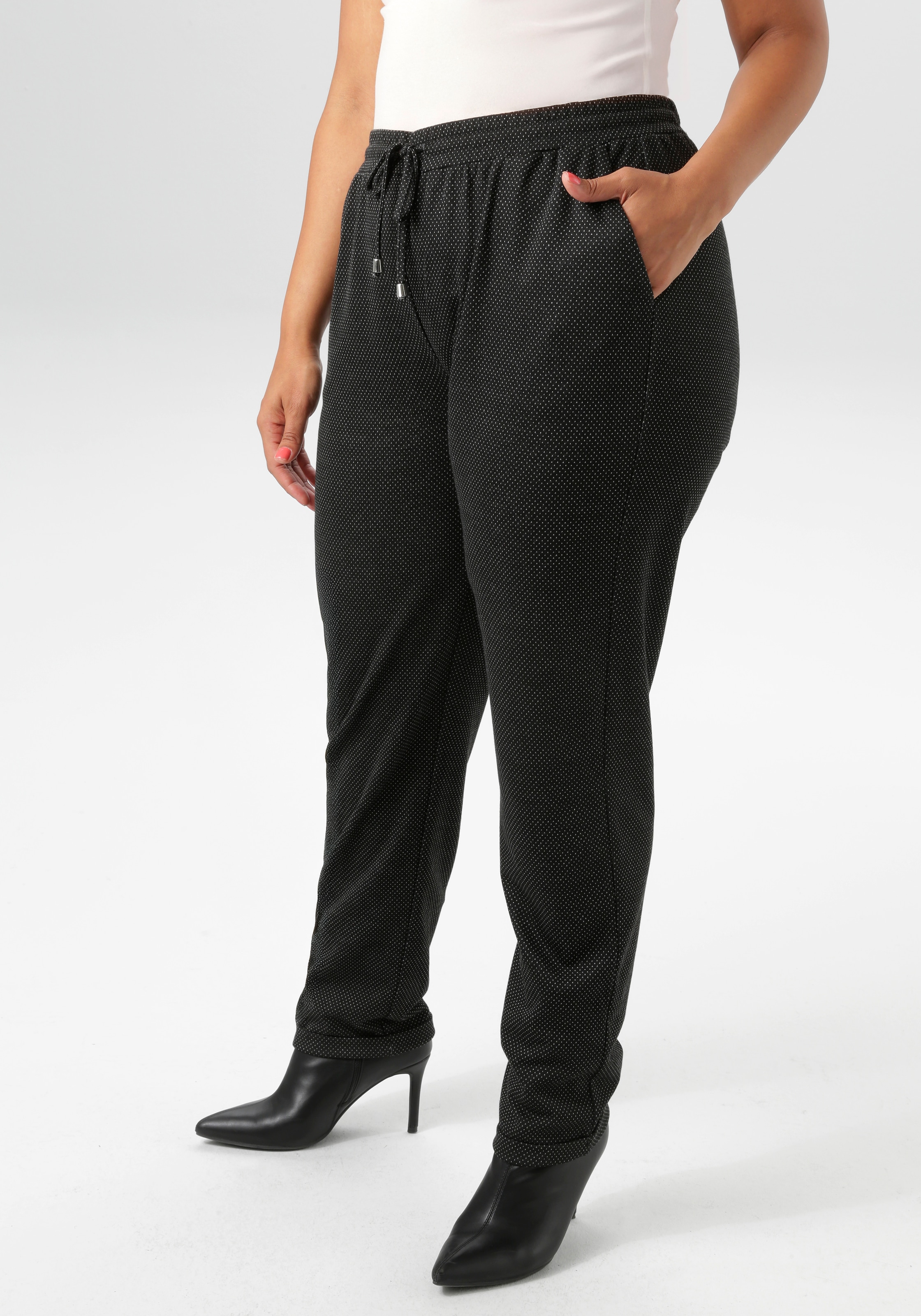 Aniston PLUS Schlupfhose, aus elastischer Jacquard-Qualität - NEUE KOLLEKTI günstig online kaufen