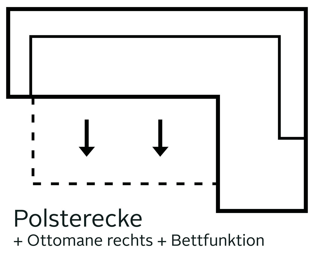 Home affaire Ecksofa »Solvei L-Form«, wahlweise auch mit Kopfteilverstellung und Bettfunktion, Federkern