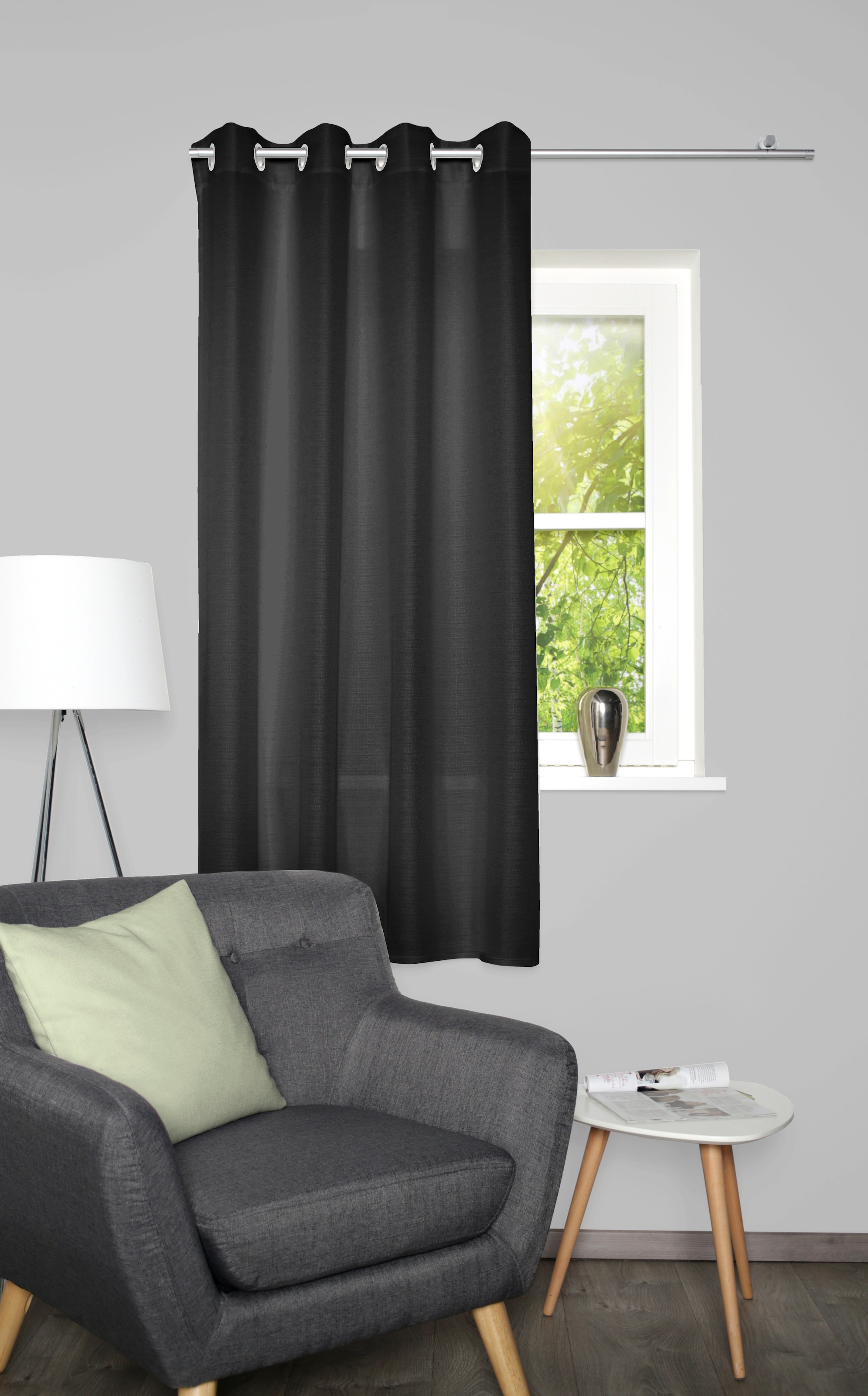 Home Basics Vorhang »BENOGA« Ösen 1 Stk. tlg. Ösenschal, Uni, Dekostruktur