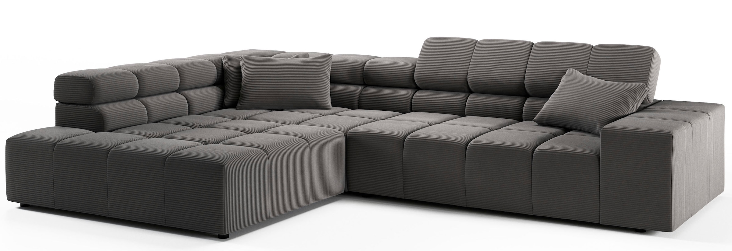 INOSIGN Ecksofa »Ancona incl. Kopfteilverstellung, Breite 319cm, L-Form«, wahlweise motorische Sitztiefenverstellung, auch in Cord + Easy Care
