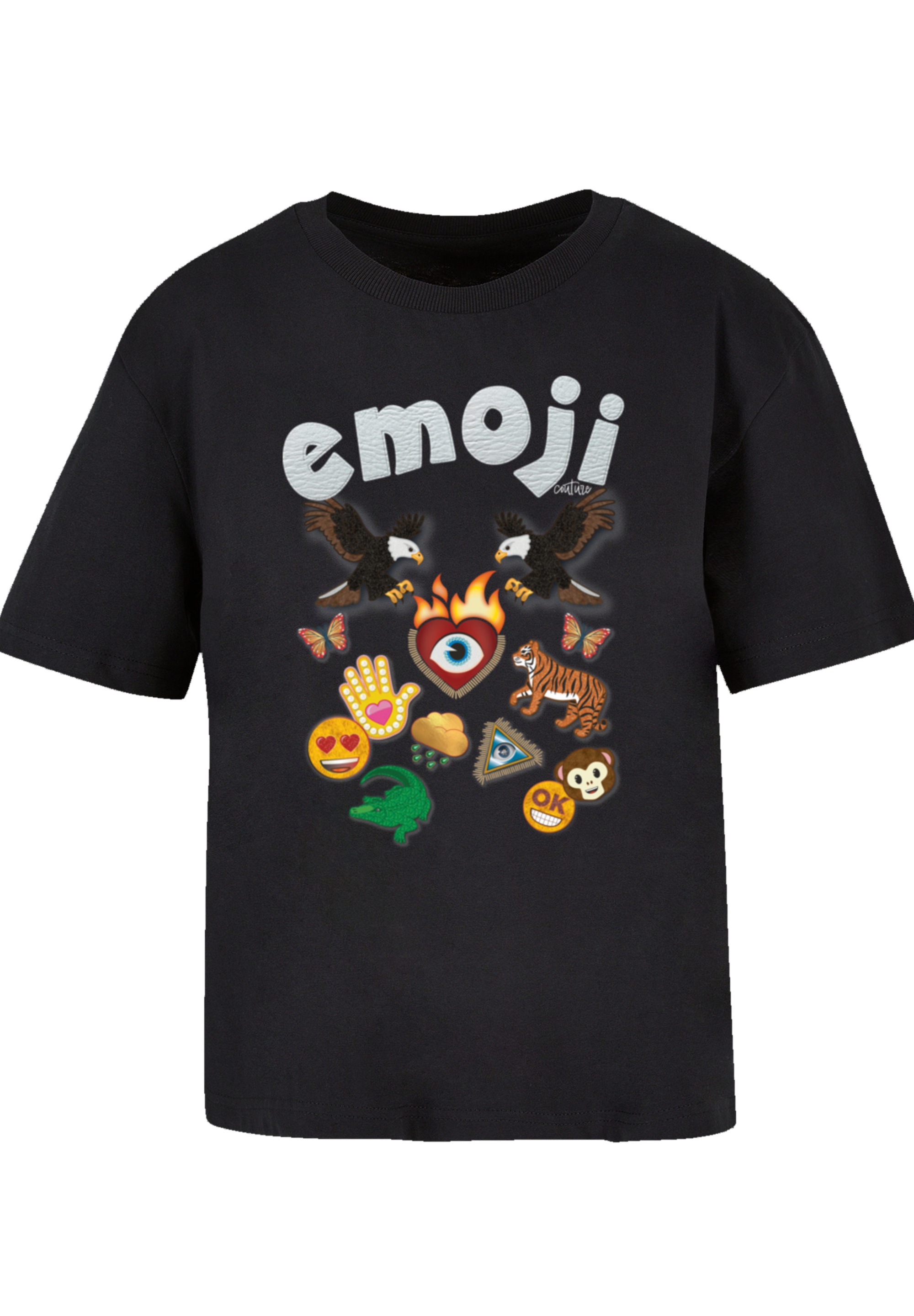 F4NT4STIC T-Shirt »emoji couture logo with icons«, Premium Qualität