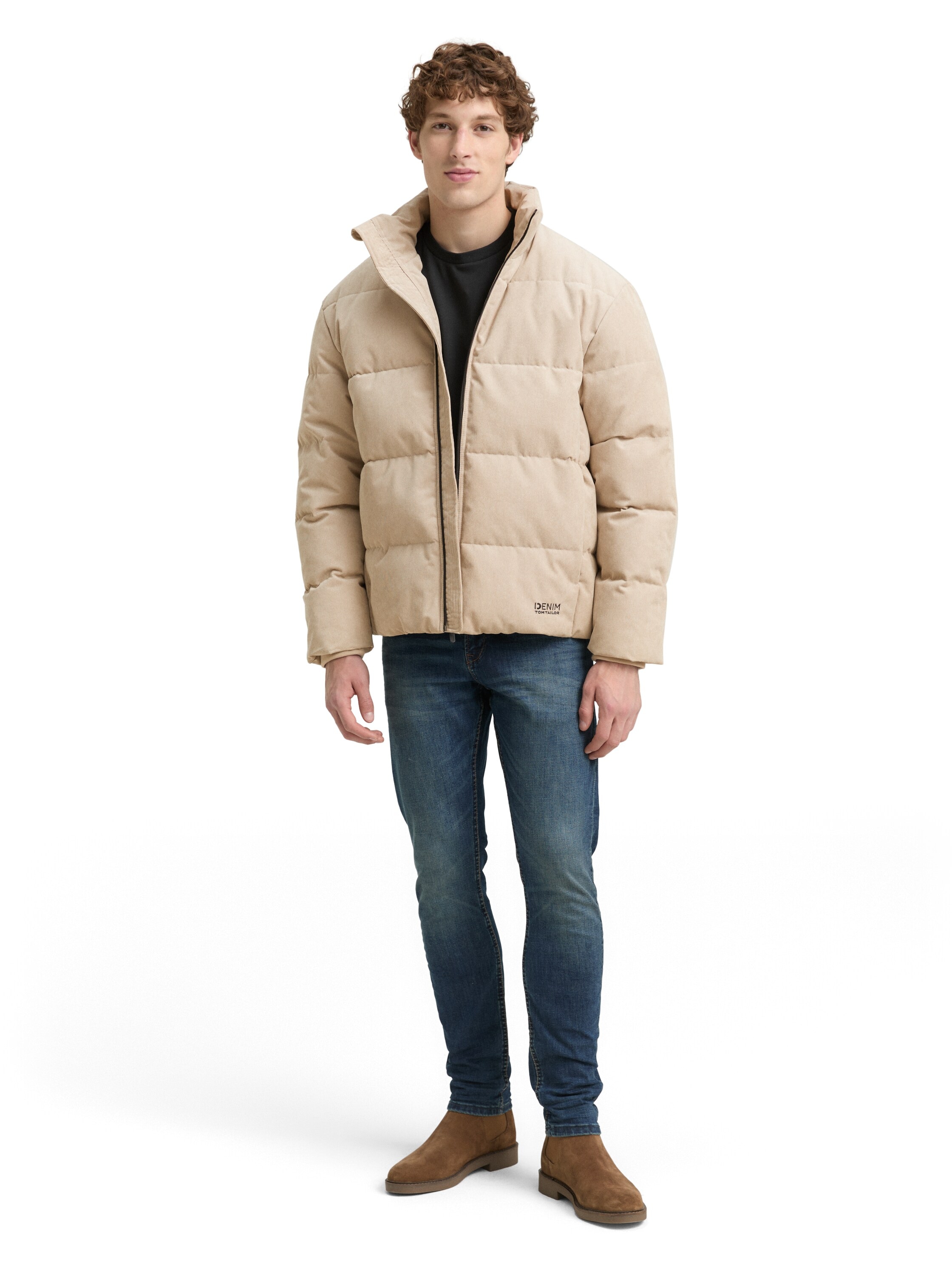 TOM TAILOR Denim Steppjacke, mit Logo Print