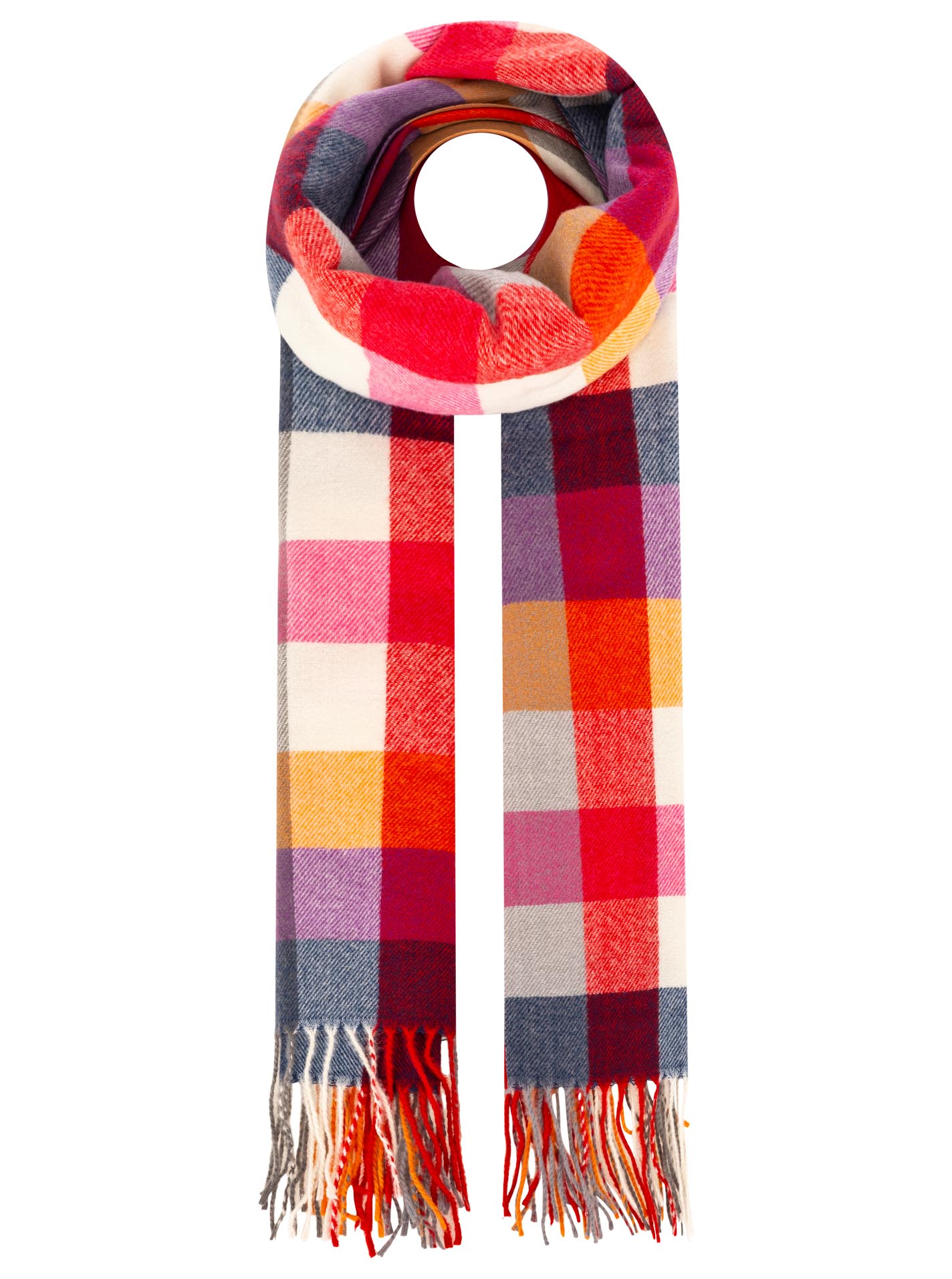 Zwillingsherz Schal "Classic Karo" zeitloses Karomuster, weiche Qualität, Fransenabschluss, multicolor