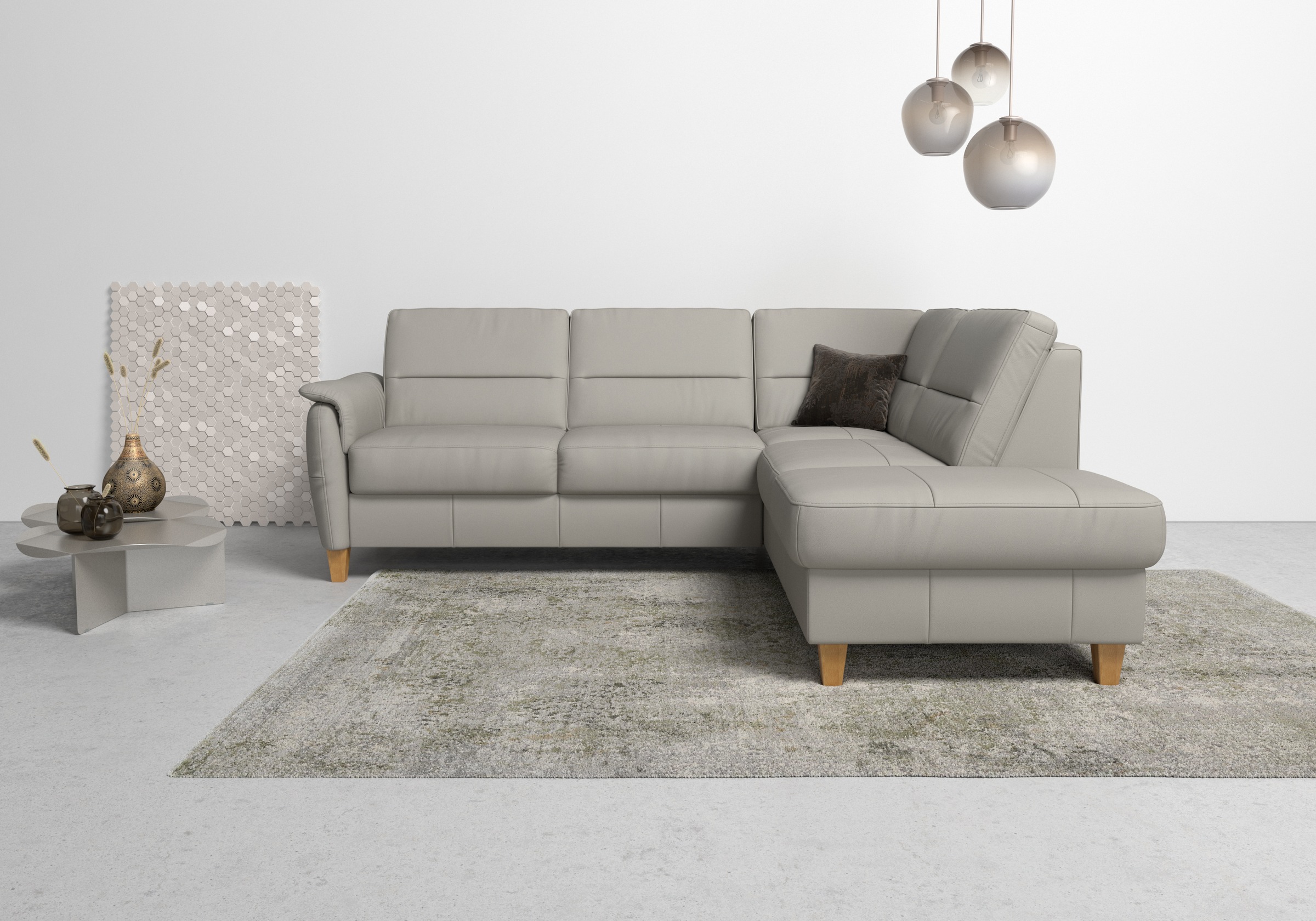 Home affaire Ecksofa »Palmera L-Form«, Federkern, wahlweise mit Bettfunktion und mit/ohne Stauraum
