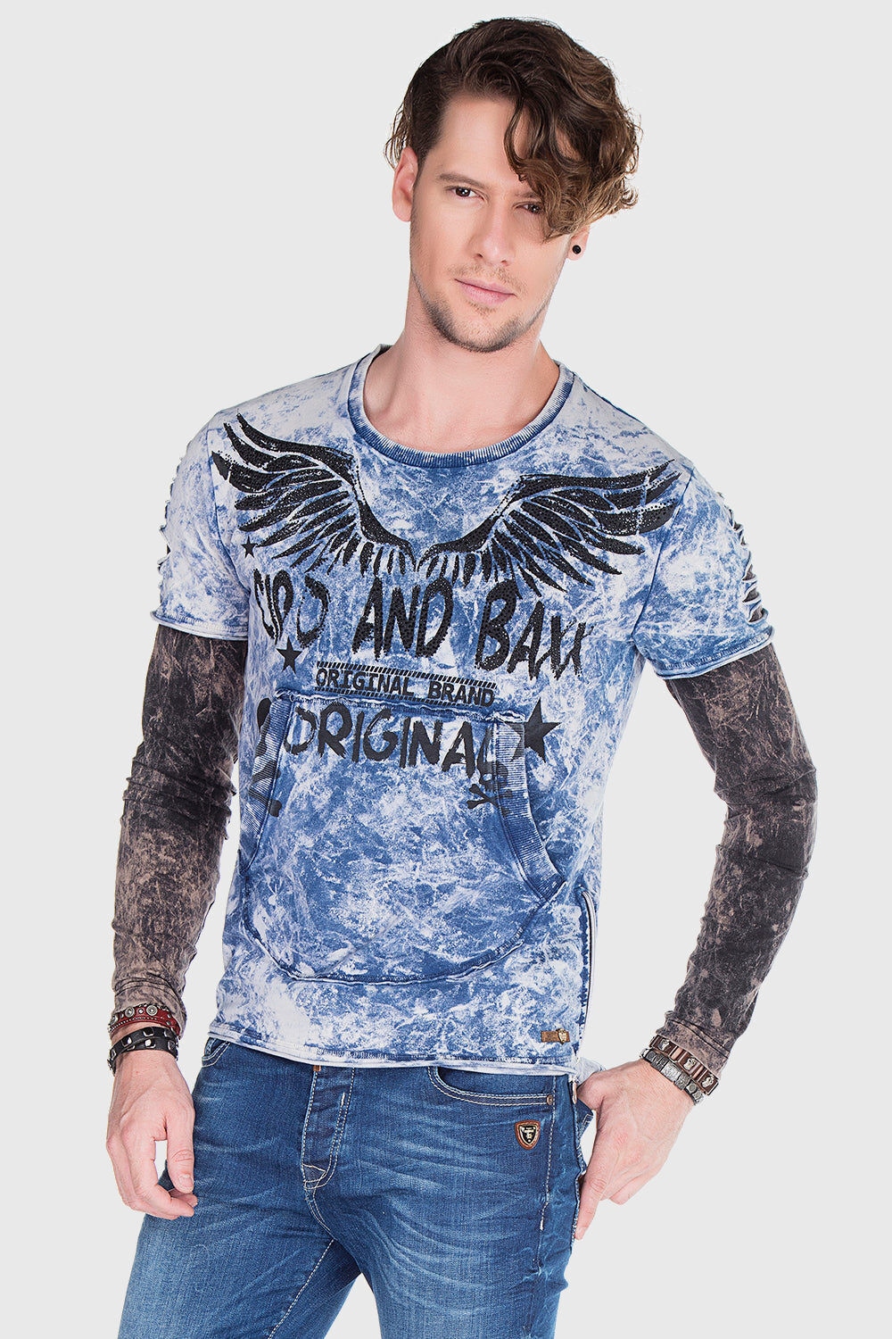 Cipo & Baxx T-Shirt »Sweatshirt«, im lässigen Look