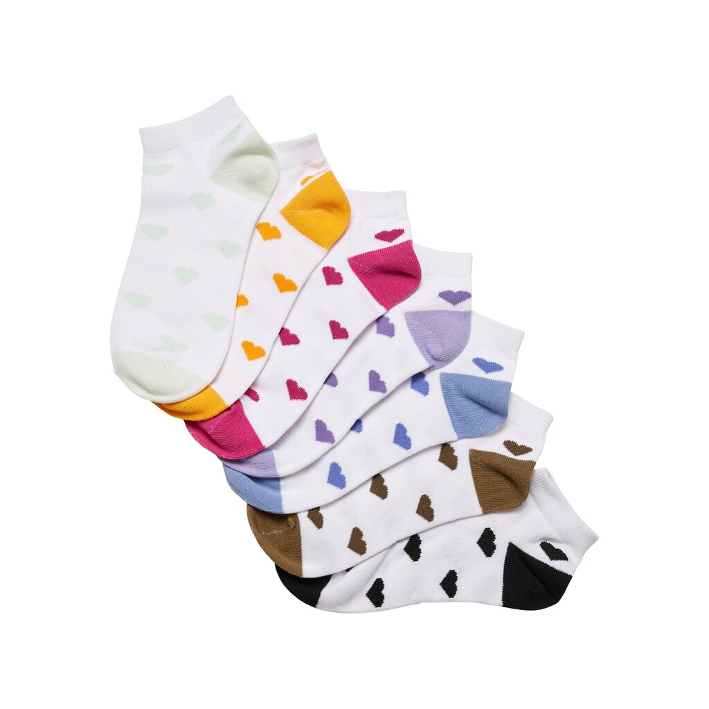 URBAN CLASSICS Basicsocken »Urban Classics Unisex Recycled Yarn Heart Sneaker Socks 7-Pack«, (1 Paar)