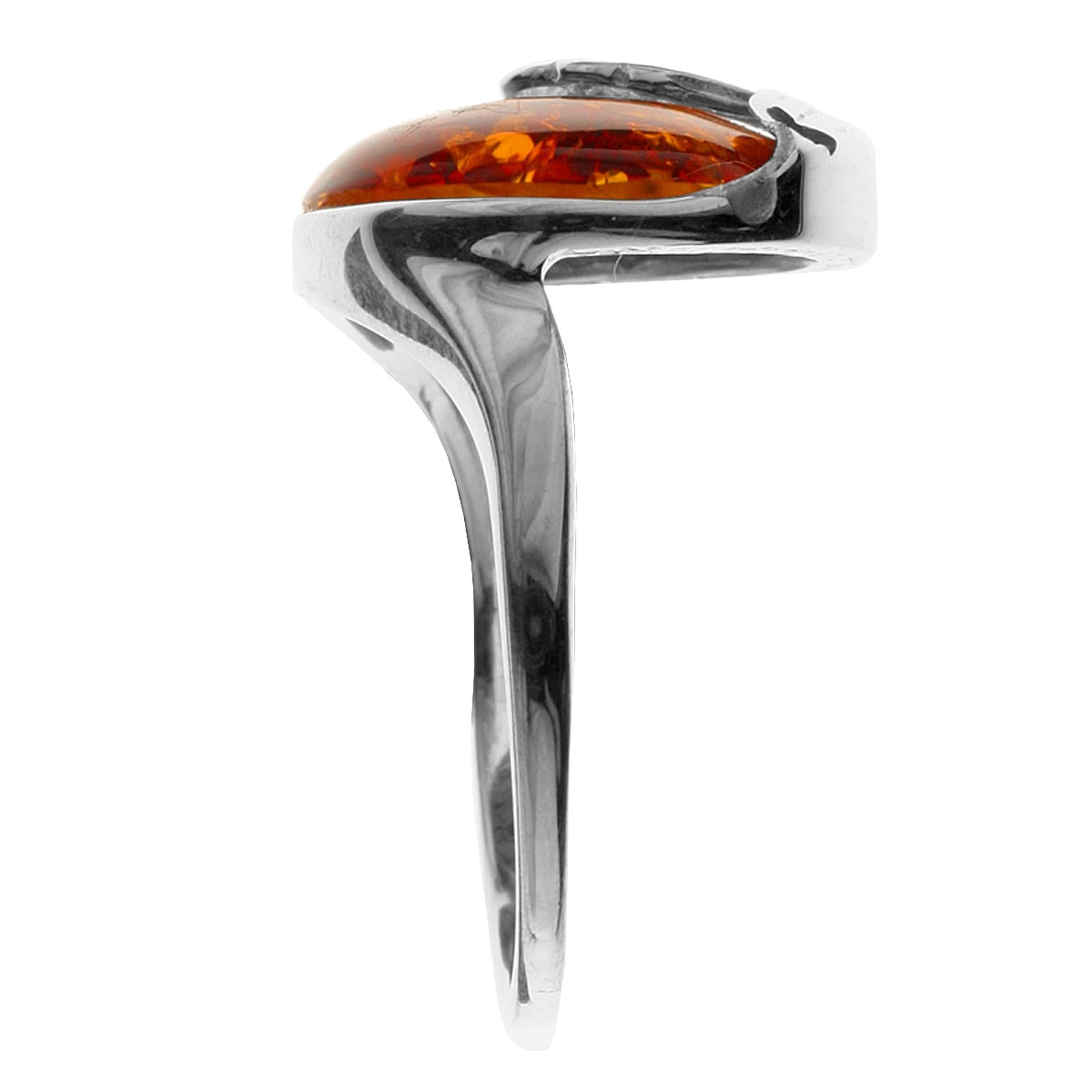 OSTSEE-SCHMUCK Fingerring »- Windflüchter 15 mm - Silber 925/000 - Bernstein«