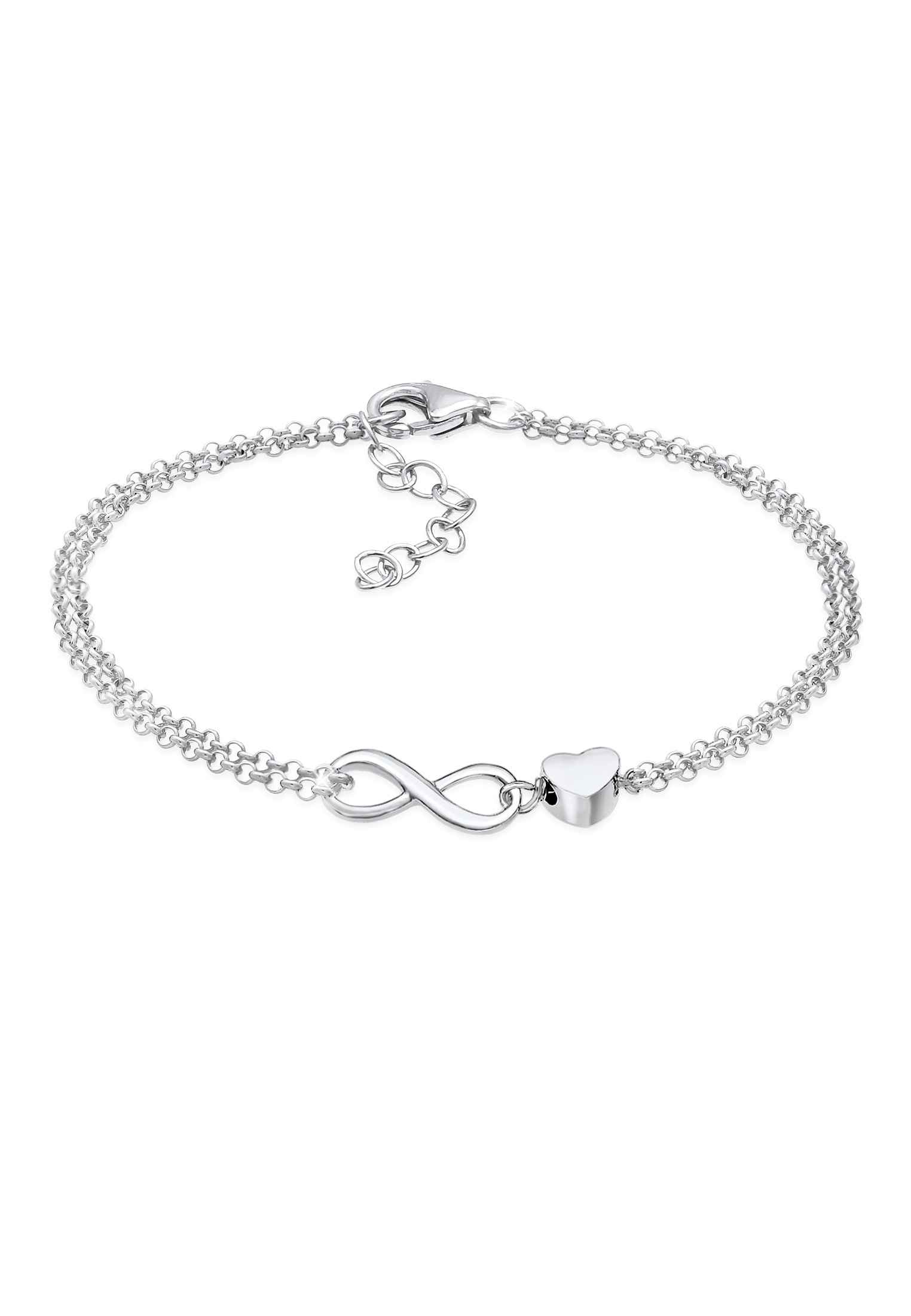 ELLI Damen Armkette "Armband Herz Unendlichkeit Infinity 925 Silber", Silber 925 (Sterlingsilber), silber, Silber 925 (Sterlingsilber), Armbänder