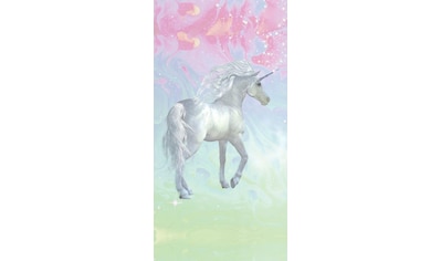 Strandtuch »Unicorn«, (1 St.), mit Einhorn Motiv, trocknet schnell, Kinder