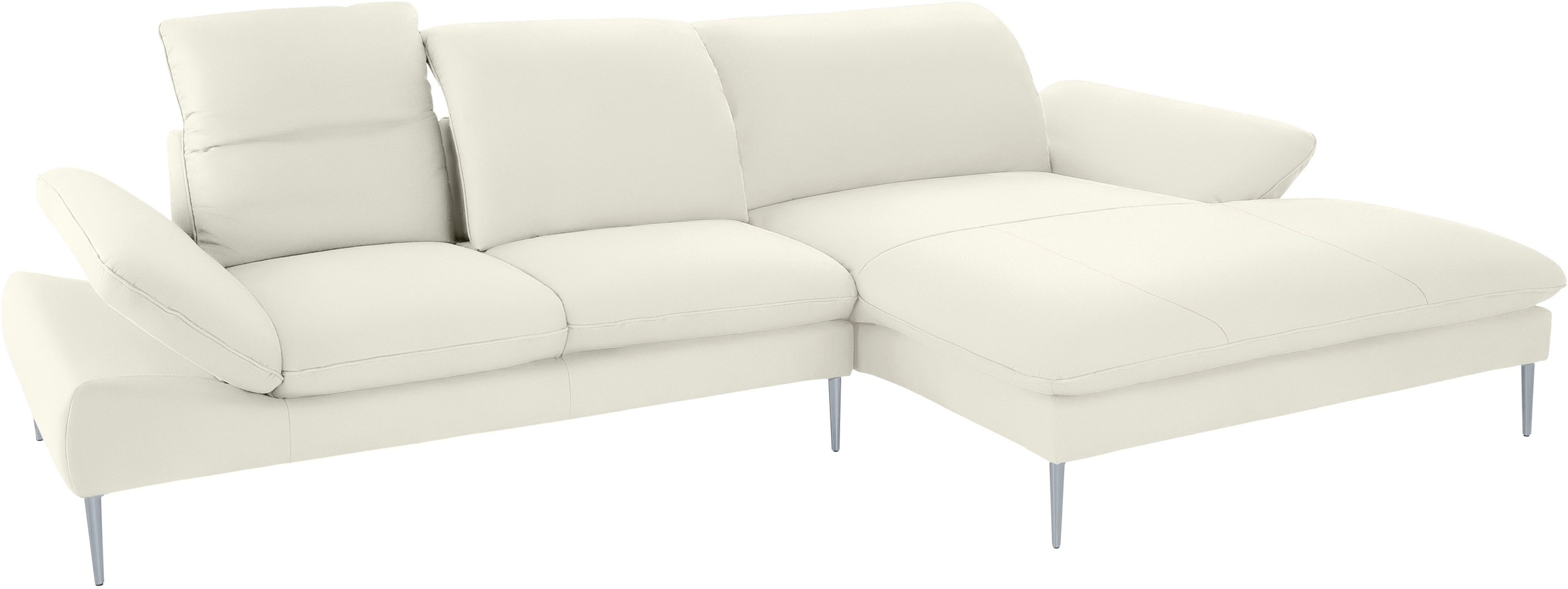 W.SCHILLIG Ecksofa »enjoy&MORE, Designsofa, bequem, zeitlos und elegant, L-Form«, mit Sitztiefenverstellung, Füße silber matt, Breite 340 cm
